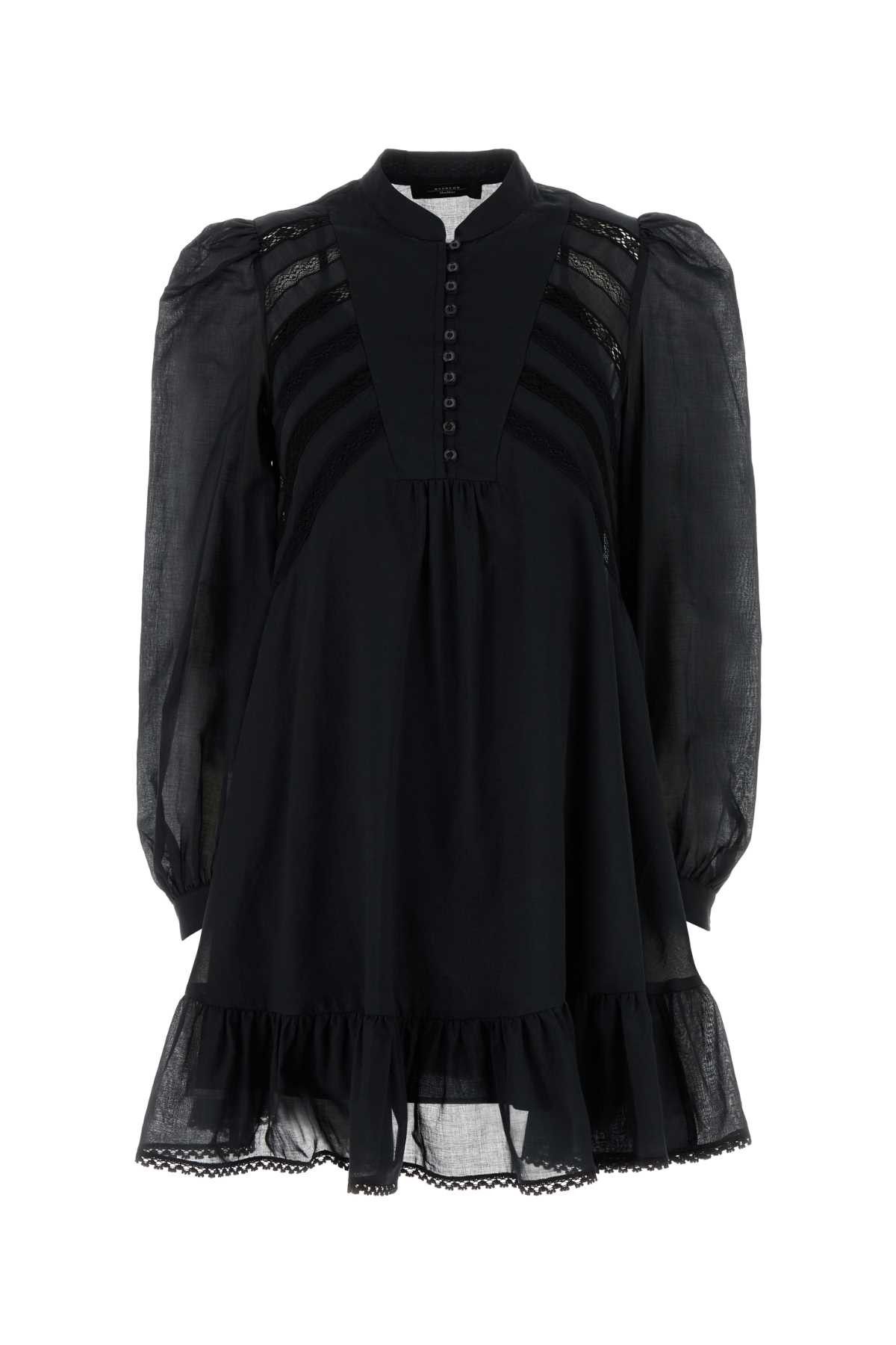 Weekend Max Mara Black Cotton Asteri1234 Dress Size M / US 6-8 / IT 42-44 - 1 Thumbnail