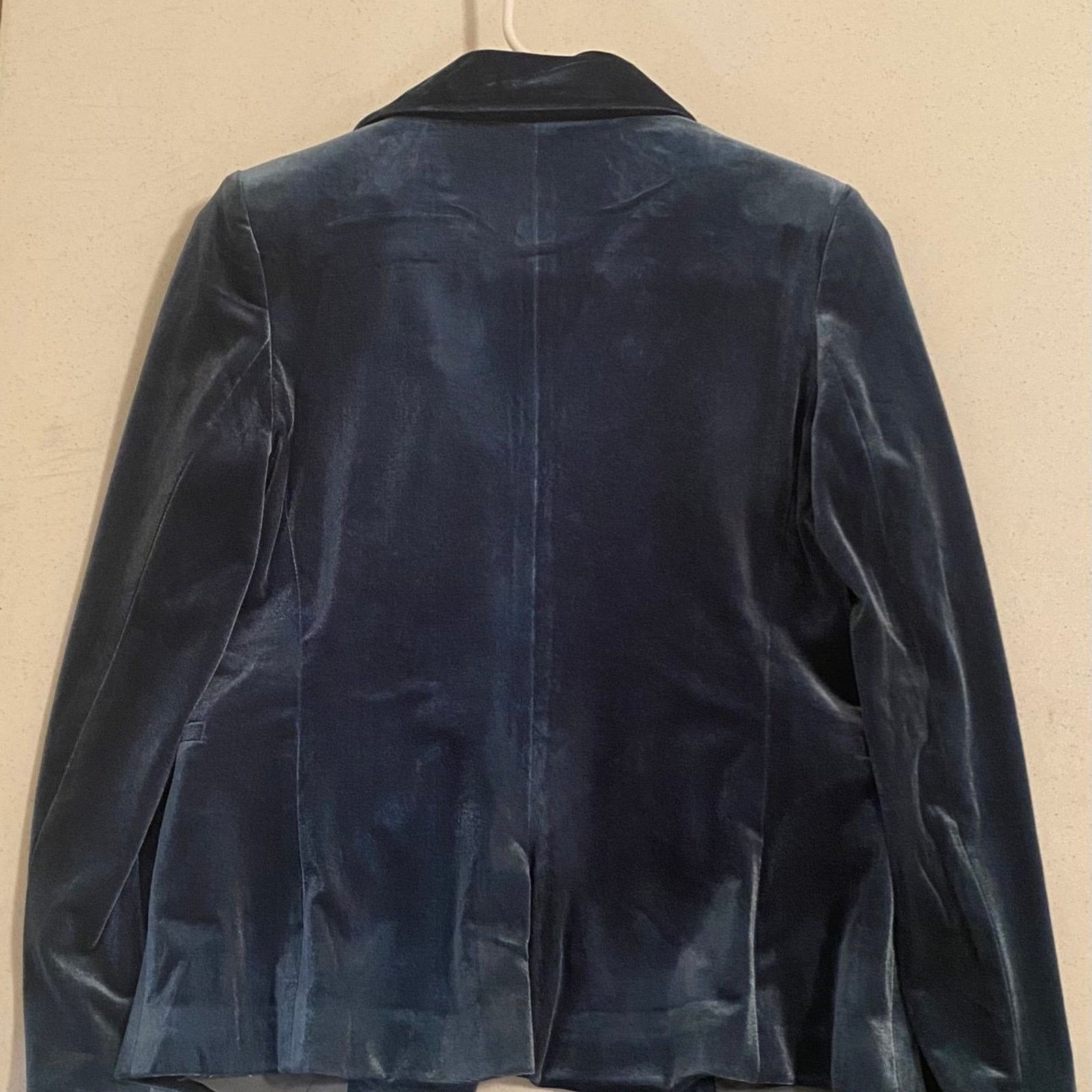 Other Molly Bracken Velvet Blazer Teal Structured 1 Button Luxury Size XS / US 0-2 / IT 36-38 - 2 Thumbnail