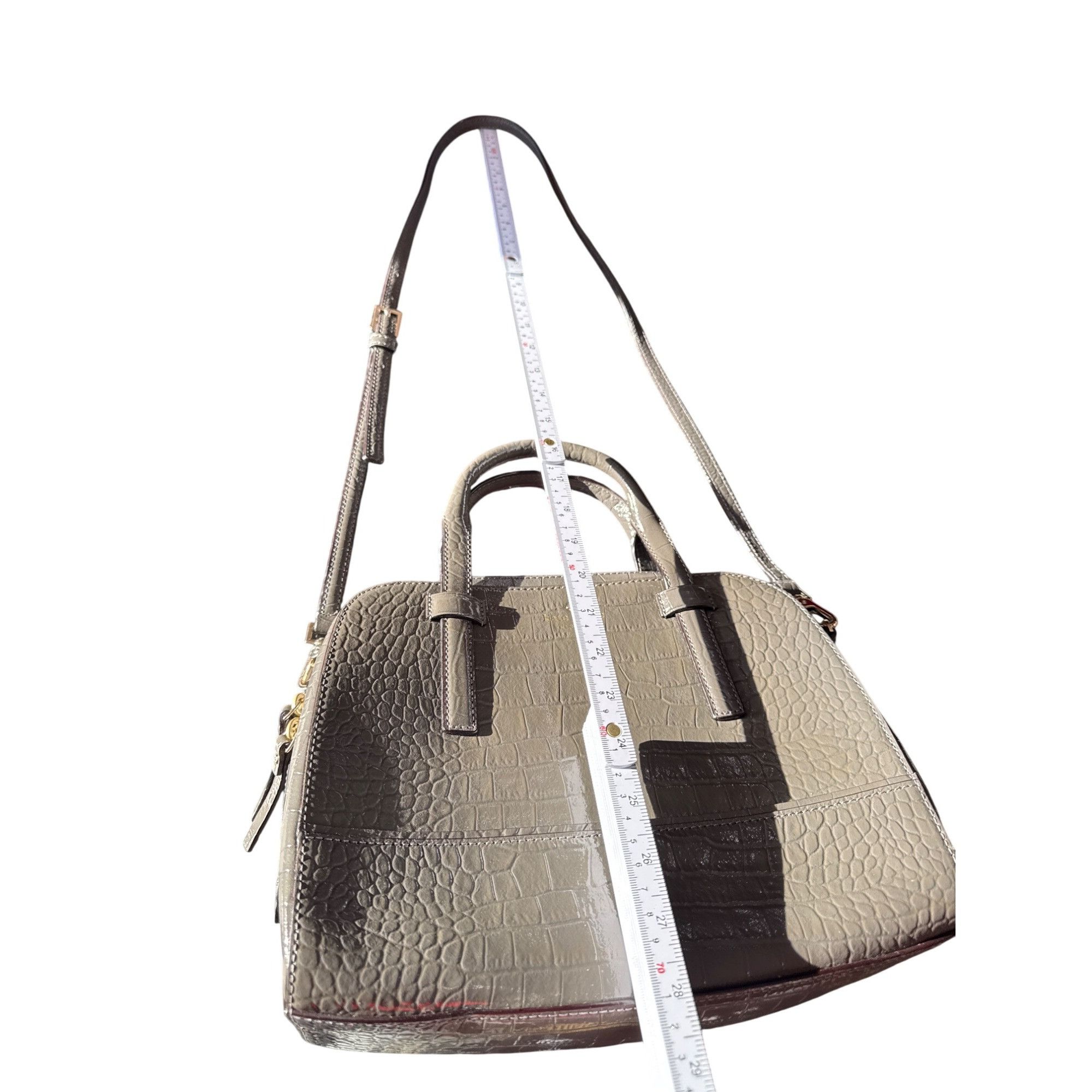 Kate Spade Kate Spade Felix Riverside Gray Croc-Embossed Leather Satche Size ONE SIZE - 6 Thumbnail