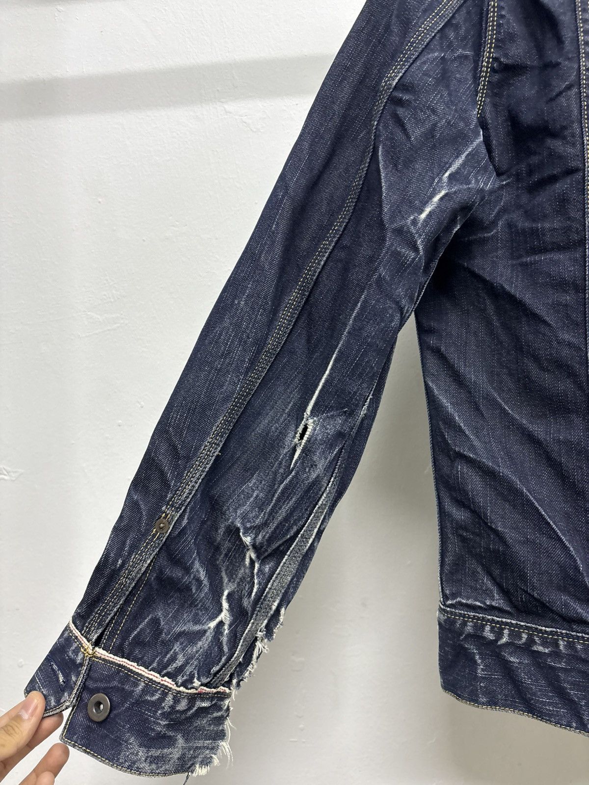 Japanese Brand Japan Selvedge Denim Jeans Type 2 II Distressed Jacket Size US S / EU 44-46 / 1 - 12 Thumbnail