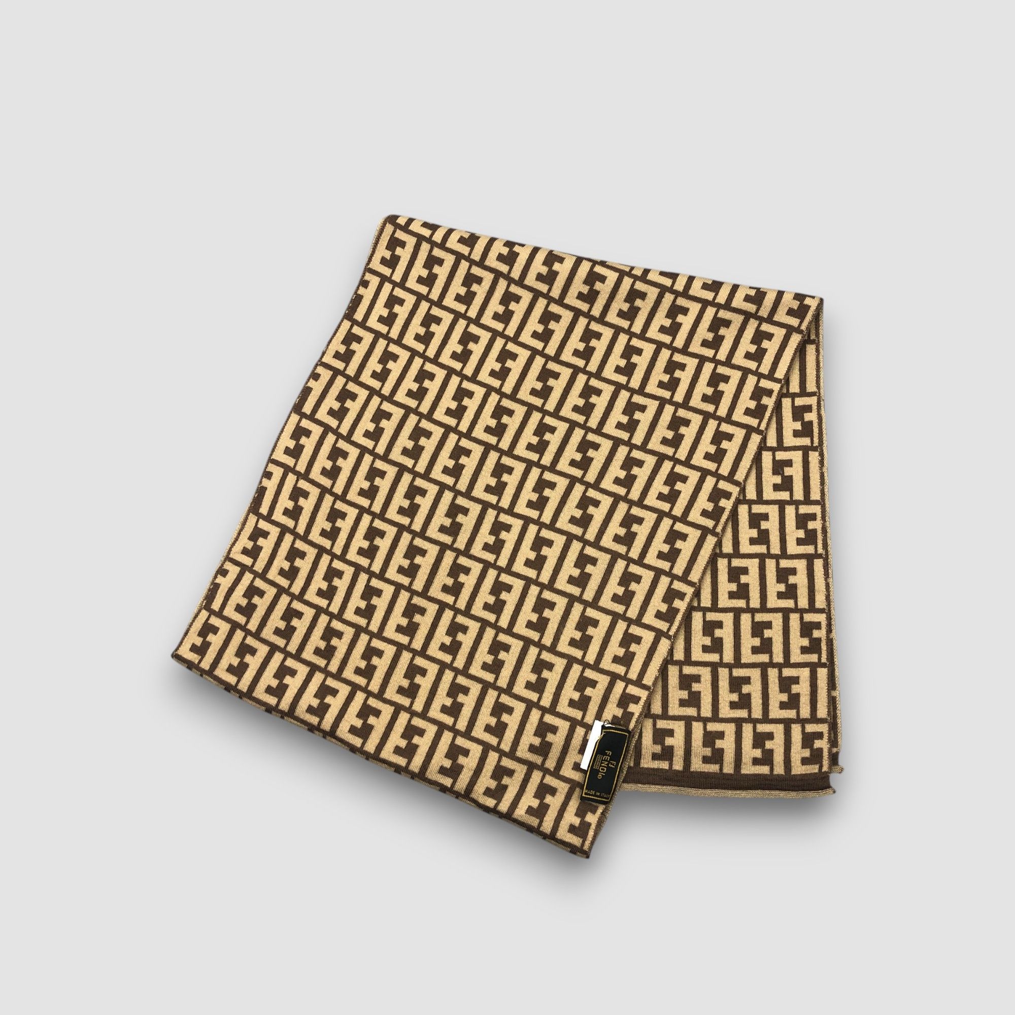 Fendi Vintage Fendi Scarf Muffler Wool FF Zucca Monogram Scarves Size ONE SIZE - 3 Thumbnail