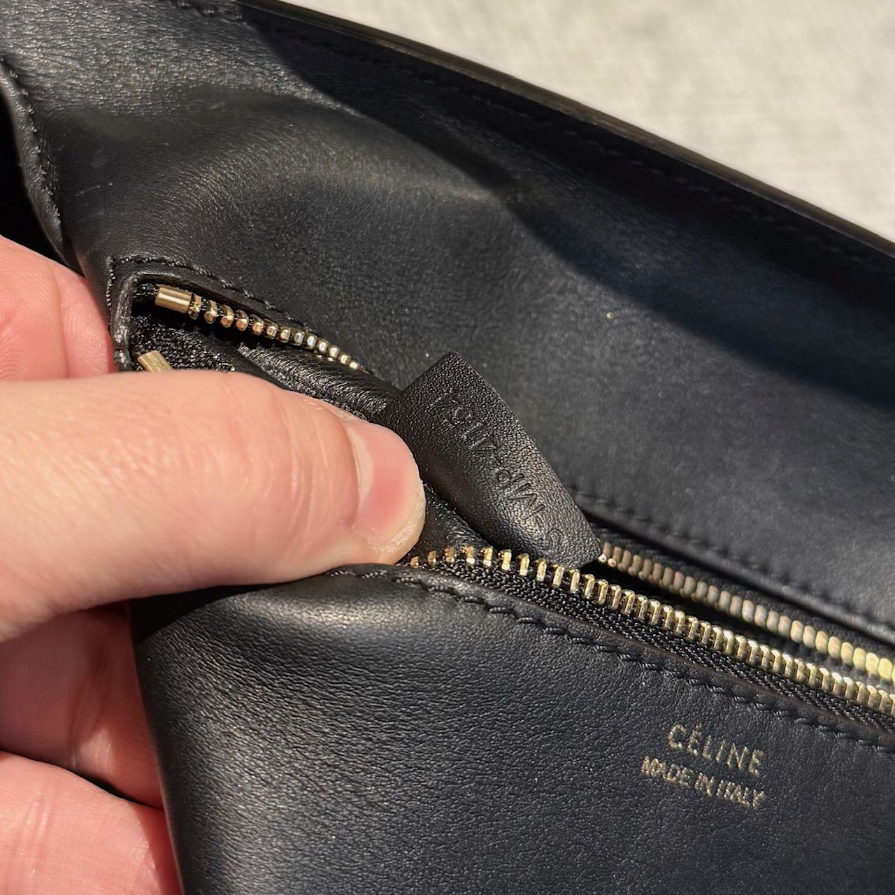Celine Céline Midnight Blue Croc Embossed Small Tie Knot Tote Size ONE SIZE - 14 Thumbnail