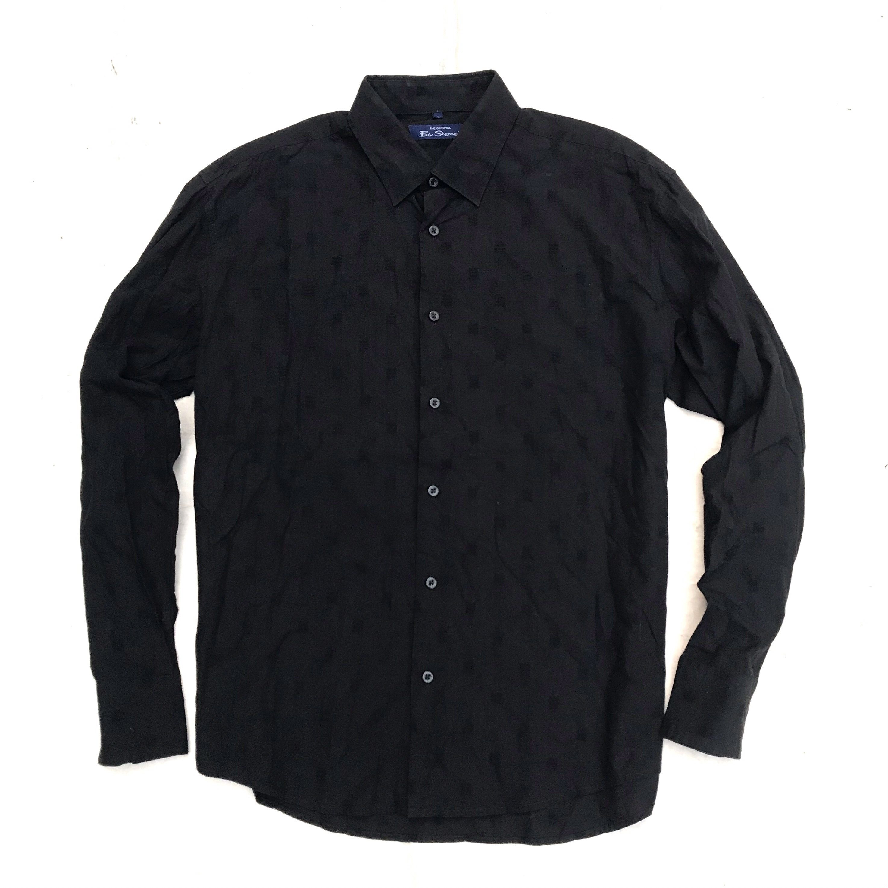 Ben Sherman × Other UK × Vintage Ben Sherman Mono off black basic long sleeves Shirt Size Xl Size US L / EU 52-54 / 3 - 1 Thumbnail
