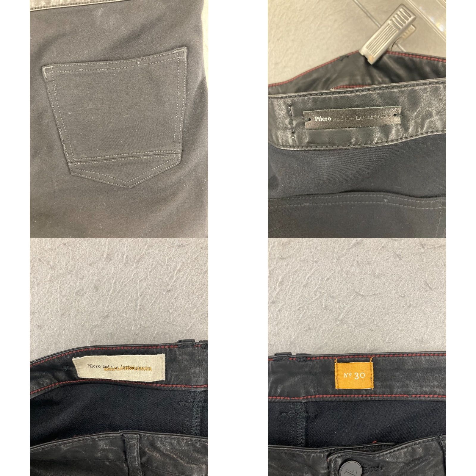 Vintage PILCRO AND THE LETTERPRESS Women’s Jegging Pants 30 Black Faux Leather Skin Tight 90s Gothic Size 30" / US 8 / IT 44 - 8 Thumbnail