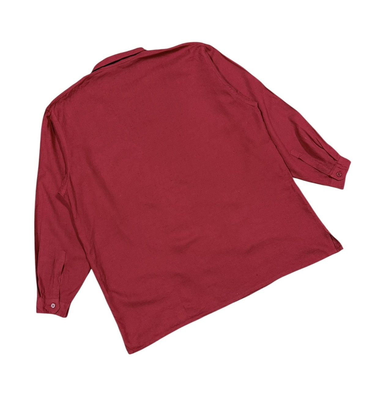 Yohji Yamamoto Vtg🔥80’s Workshop Yohji Yamamoto Cotton Linen Red Button Ups Size US XL / EU 56 / 4 - 13 Thumbnail