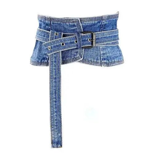 Homemade × Japanese Brand Belts Gothic Denim Wide Waist Belt Size ONE SIZE - 3 Thumbnail
