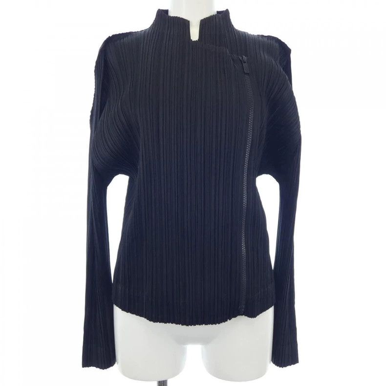 Issey Miyake Issey Miyake size:4 Motorcycle zipper pleated cardigan Size S / US 4 / IT 40 - 1 Thumbnail