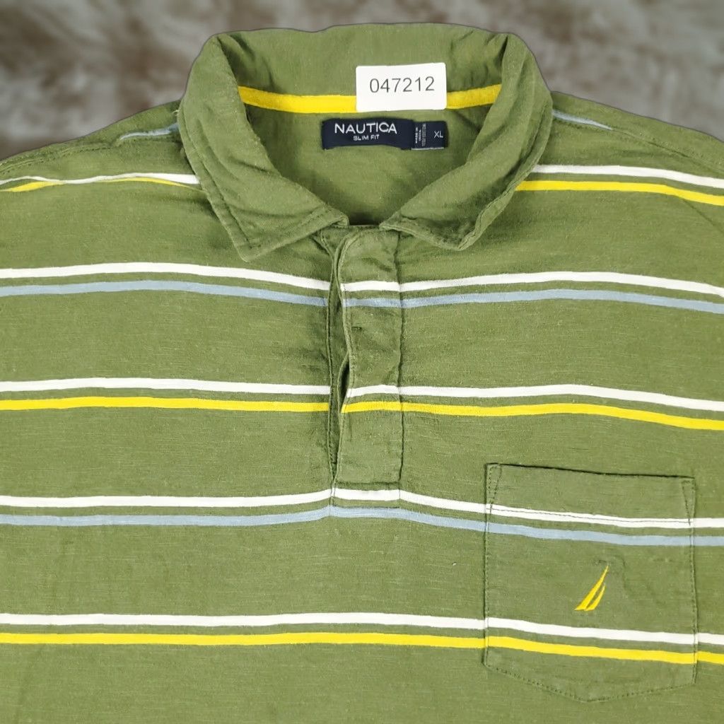 Nautica Nautica Polo Shirt Mens XL Green Striped Short Sleeve Casual Polo Shirt Adult XL Green Striped Nautica Size US XL / EU 56 / 4 - 1 Thumbnail