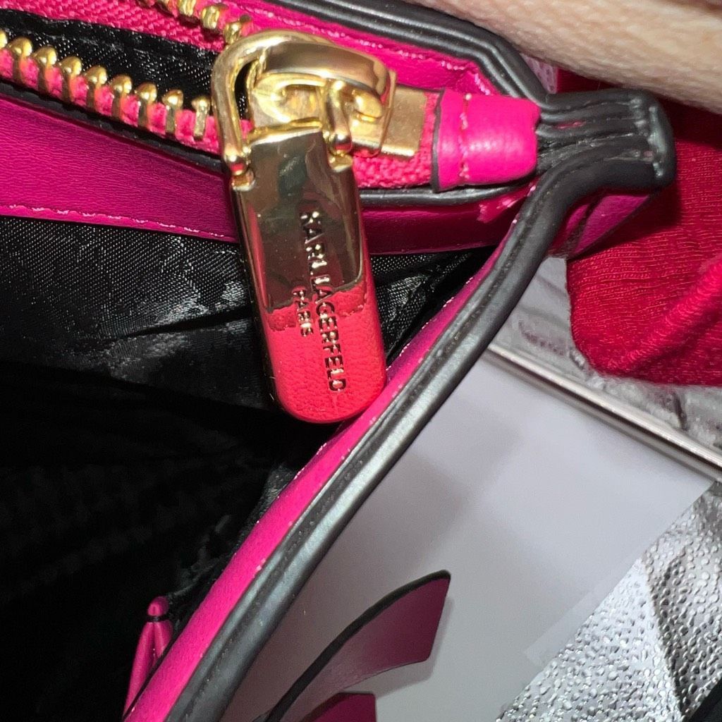 Karl Lagerfeld Karl Lagerfeld Paris womens Chantelle TOTE in Fuchsia Size ONE SIZE - 12 Thumbnail