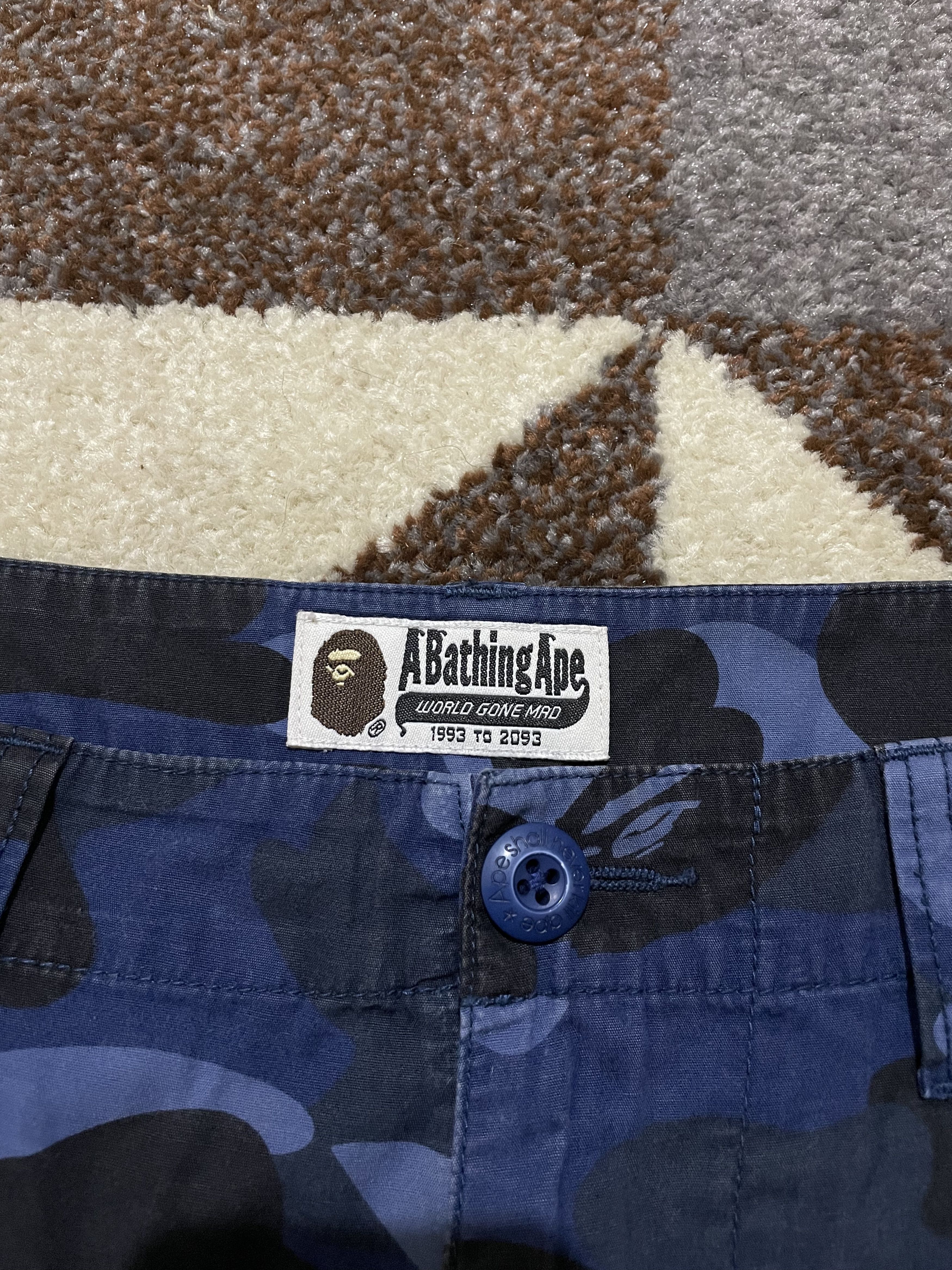 Bape Bape Blue Camo Cargo Short Size US 35 - 8 Thumbnail