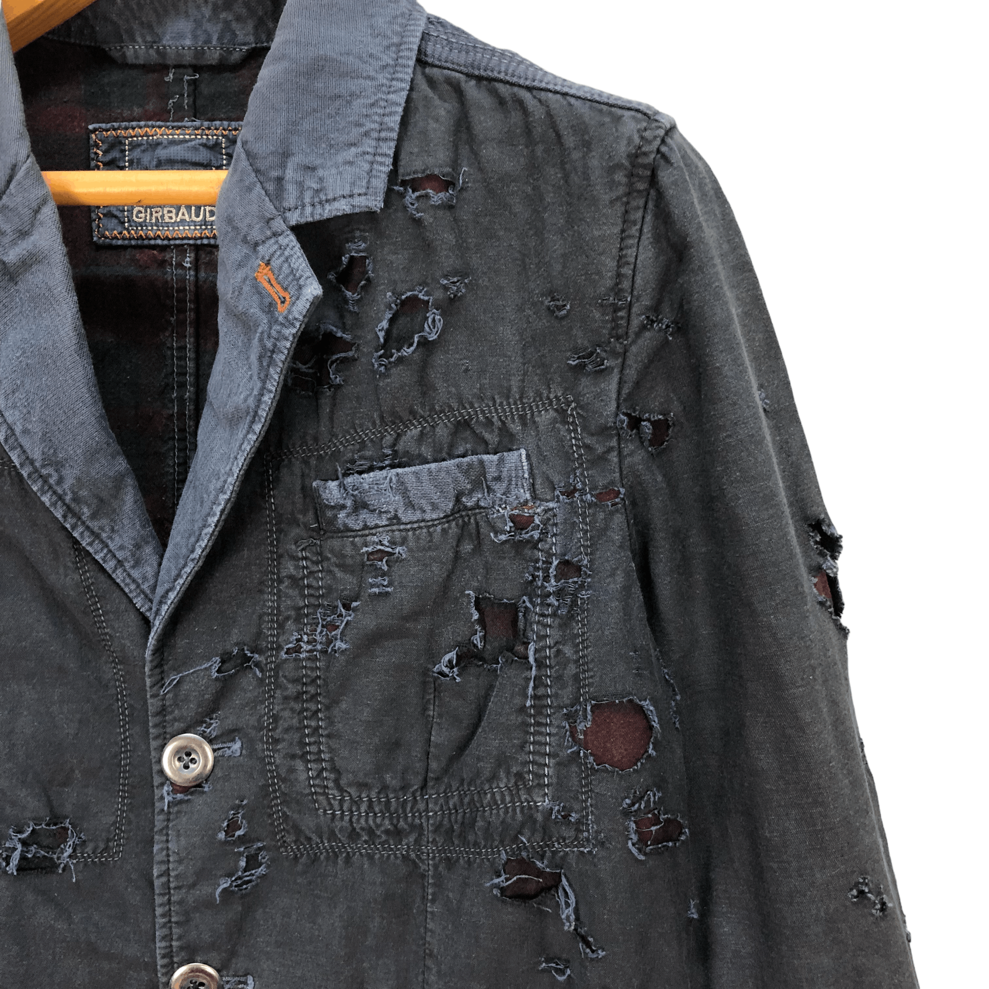 Marithe + Francois Girbaud 🔥MFG TRASHED DISTRESSED DESIGN JACKET #5761-205 Size US M / EU 48-50 / 2 - 4 Thumbnail