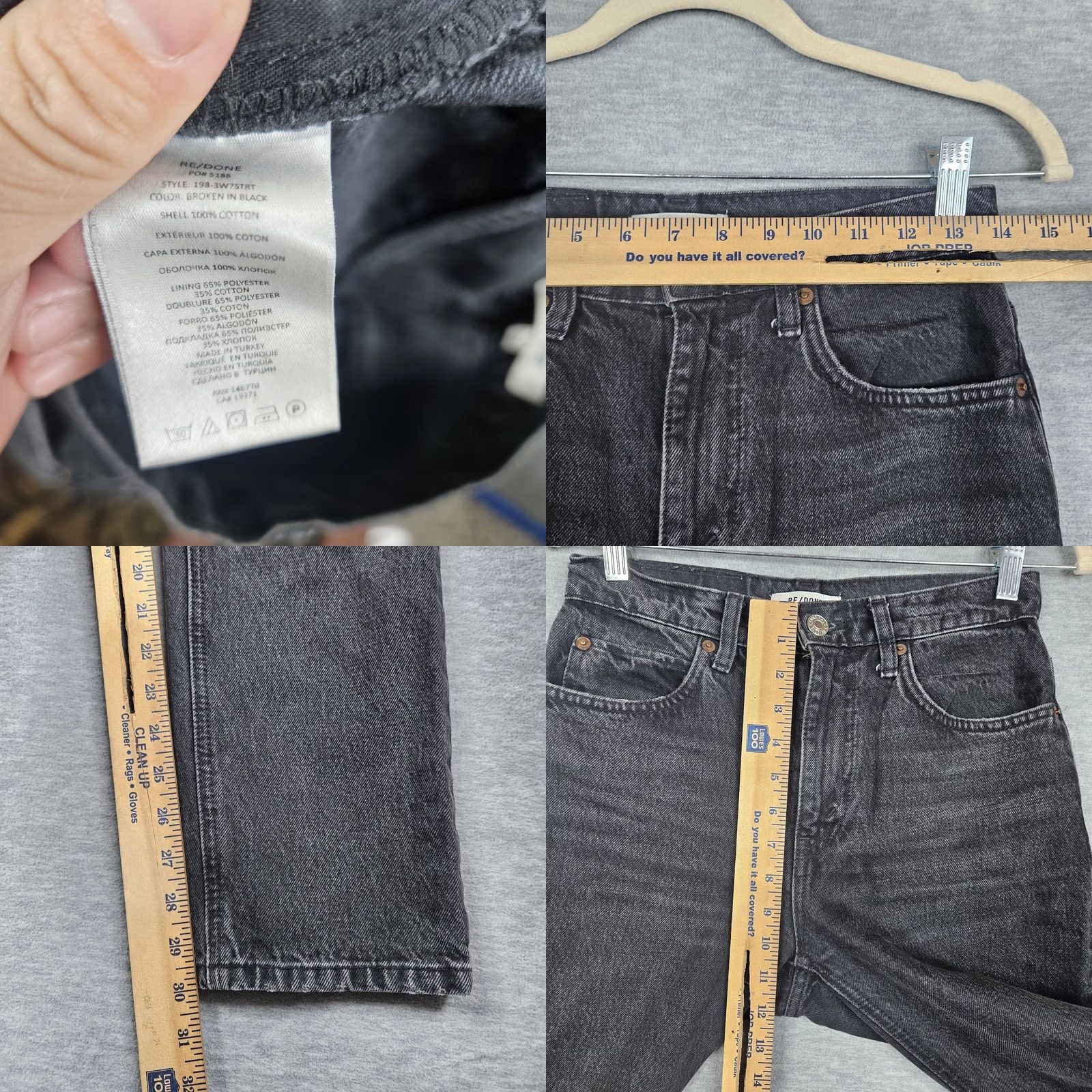 RE/DONE Re/Done Jeans Women’s Dark Wash Cotton 5-Pocket Straight Leg Size 2 Black Denim Vintage? No — Solid Brown? (No) Size 26" / US 2 / IT 38 - 8 Thumbnail