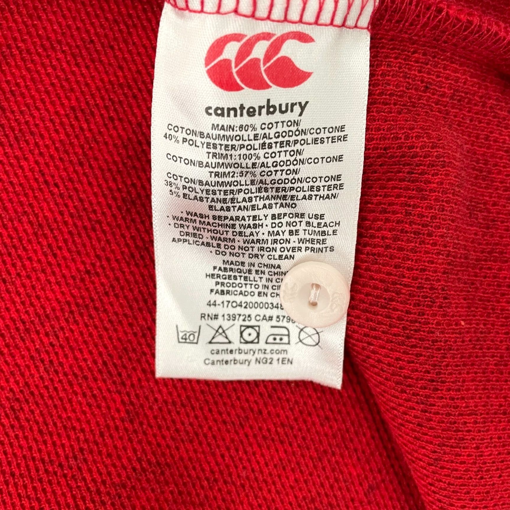 Vintage England Rugby Shirt Adult Small Red Polo Long Sleeve Canterbury Rose O2 Mens S Size US S / EU 44-46 / 1 - 6 Thumbnail
