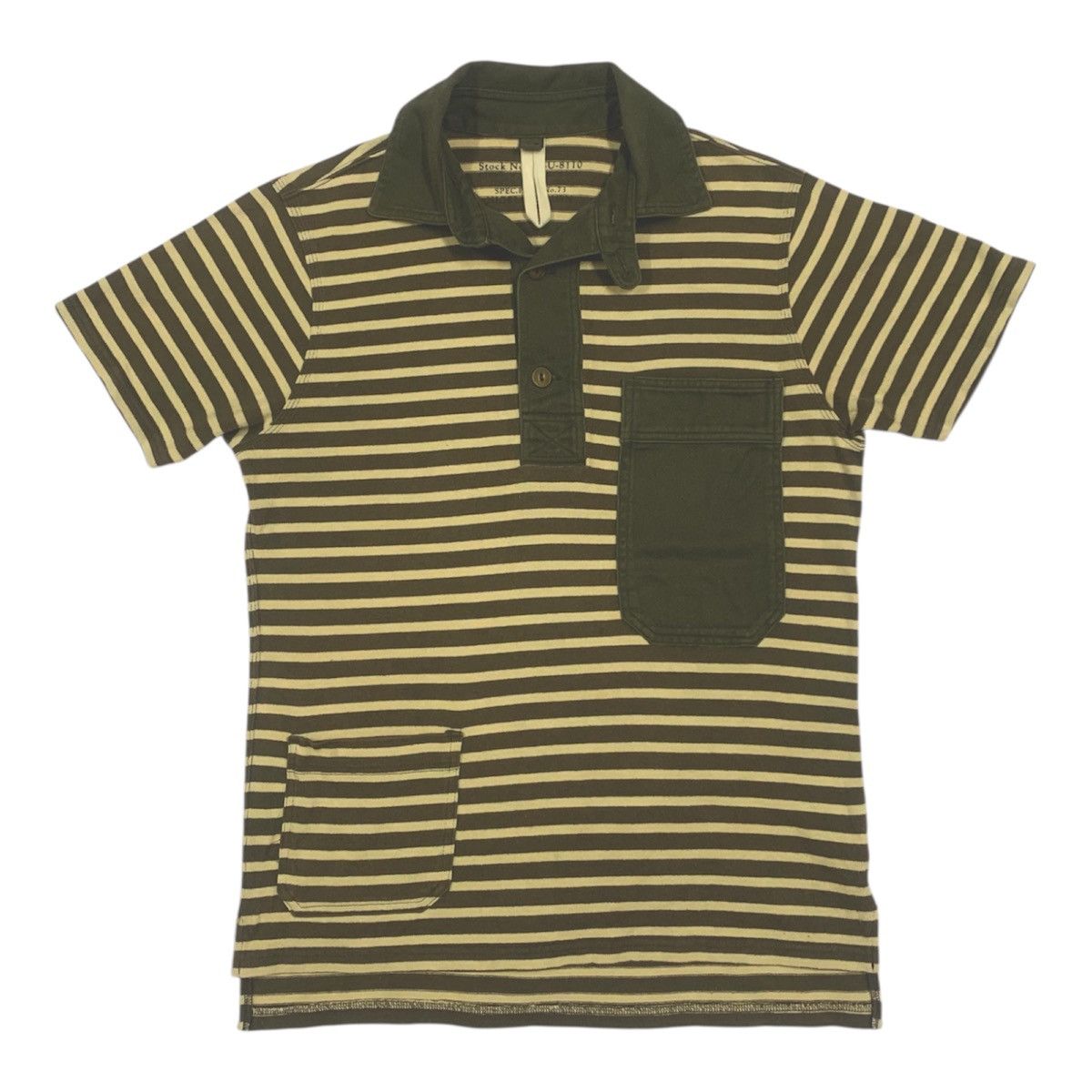 Nigel Cabourn Nigel Cabourn Vintage Processed Border Heavy Polo Shirt Size US M / EU 48-50 / 2 - 1 Thumbnail