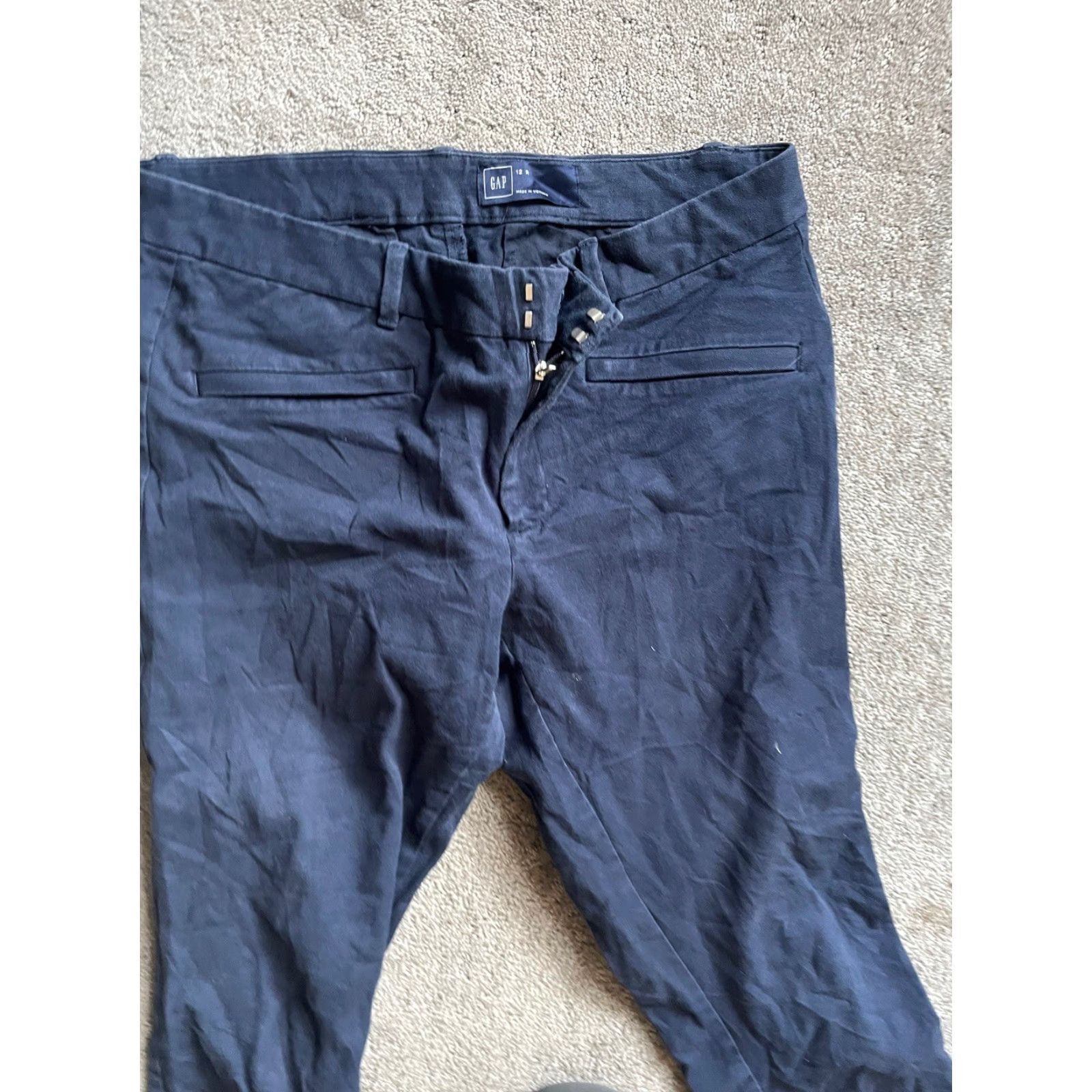 Gap GAP Women Pants Skinny Ankle Size 12 Regular Navy Blue Stretch Cotton Blend Denim 25in Inseam Womens Size 34" / US 12 / IT 48 - 2 Thumbnail