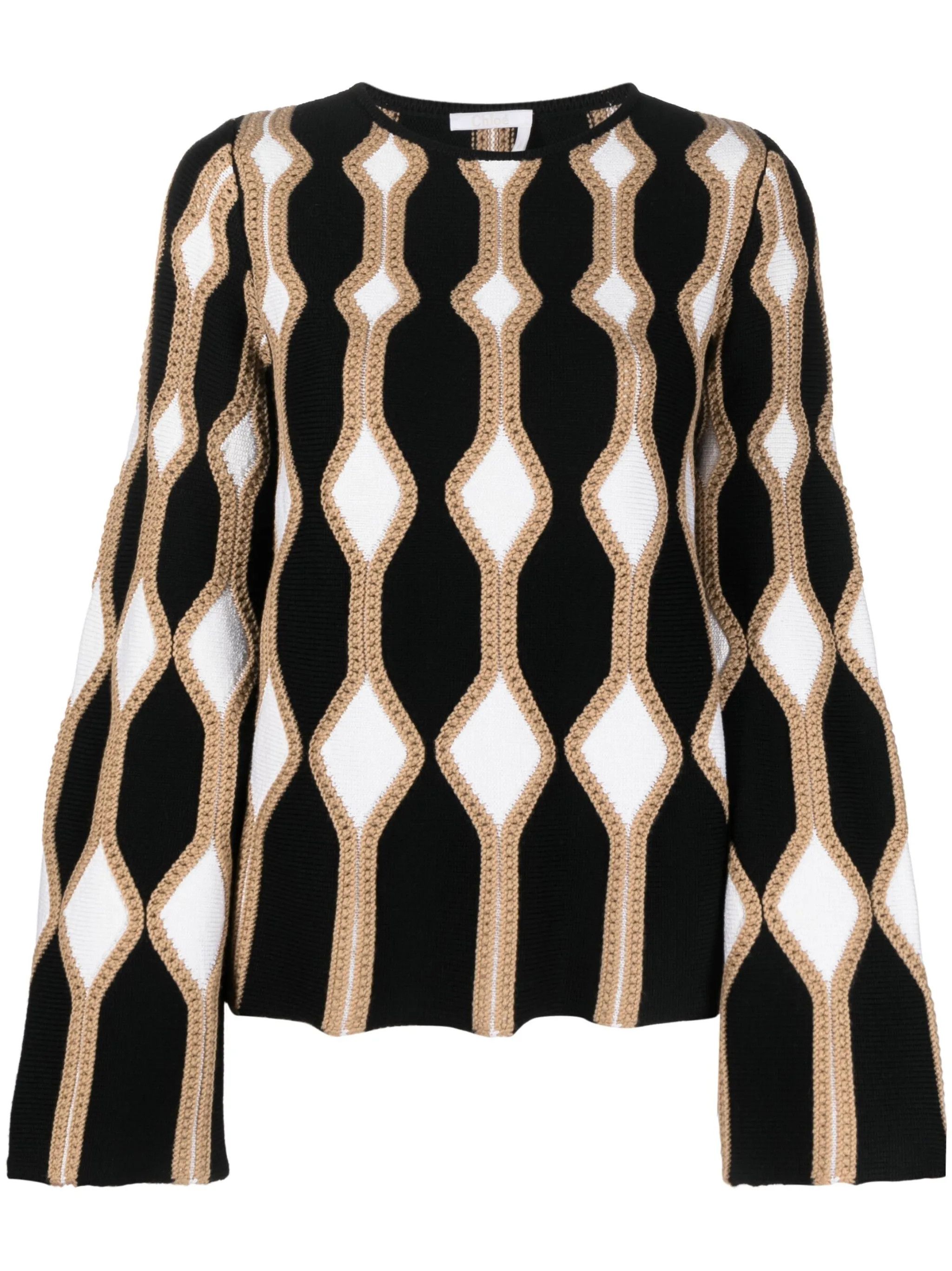 Chloe o1y0825 Crewneck Sweater in Multicolor Size XS / US 0-2 / IT 36-38 - 1 Thumbnail