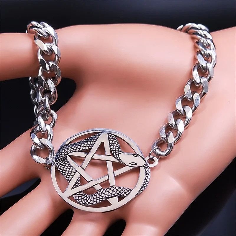 Jewelry Gothic Satan Snake Necklace Size ONE SIZE - 3 Thumbnail