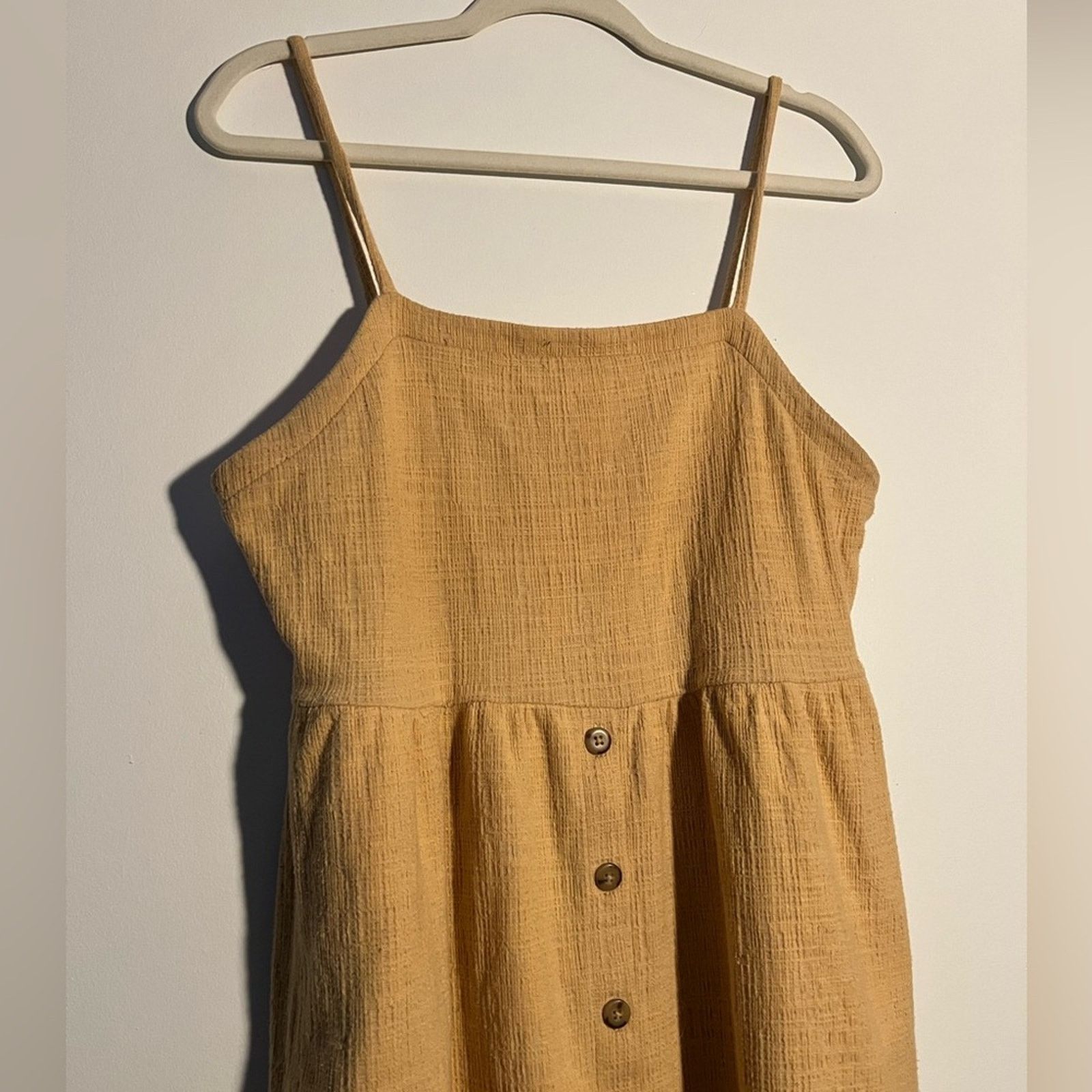Madewell Madewell Gold Yellow Cami Button Sleeveless Dress Sz L Size L / US 10 / IT 46 - 5 Thumbnail