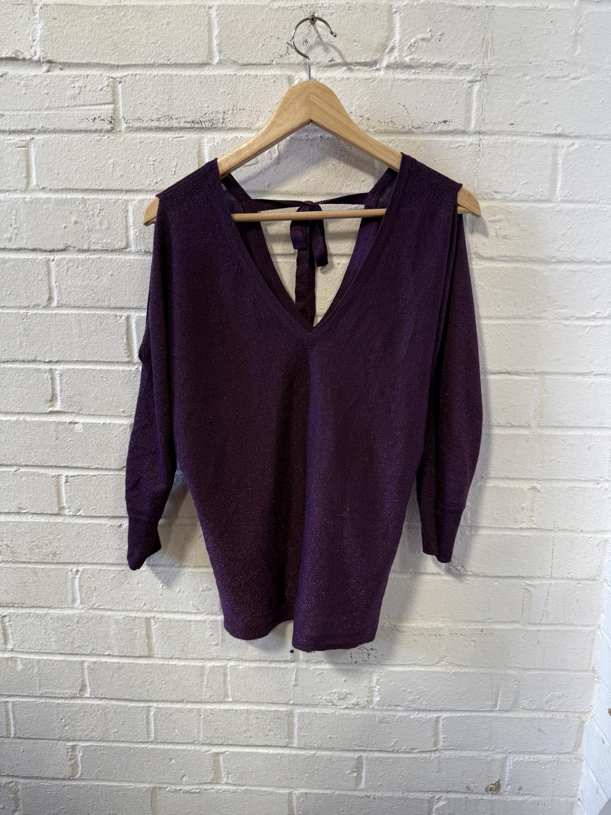 NEXT Next Purple Knit Sweater with Tie Back Detail - Size Small Size S / US 4 / IT 40 - 5 Thumbnail