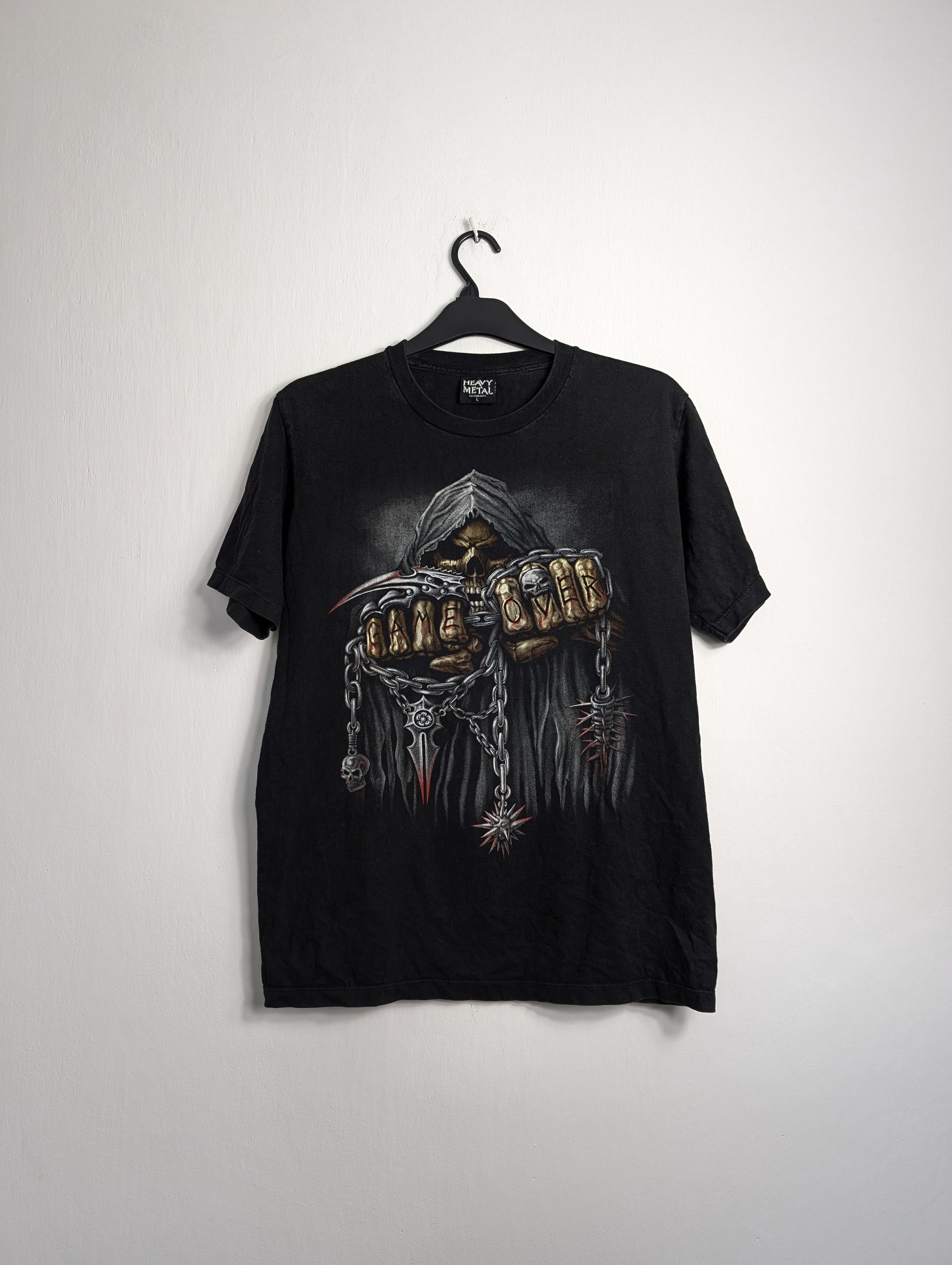 Band Tees × Vintage Y2K Heavy Metal Skull T-Shirt Reaper Gothic Biker Alt Size US L / EU 52-54 / 3 - 1 Thumbnail