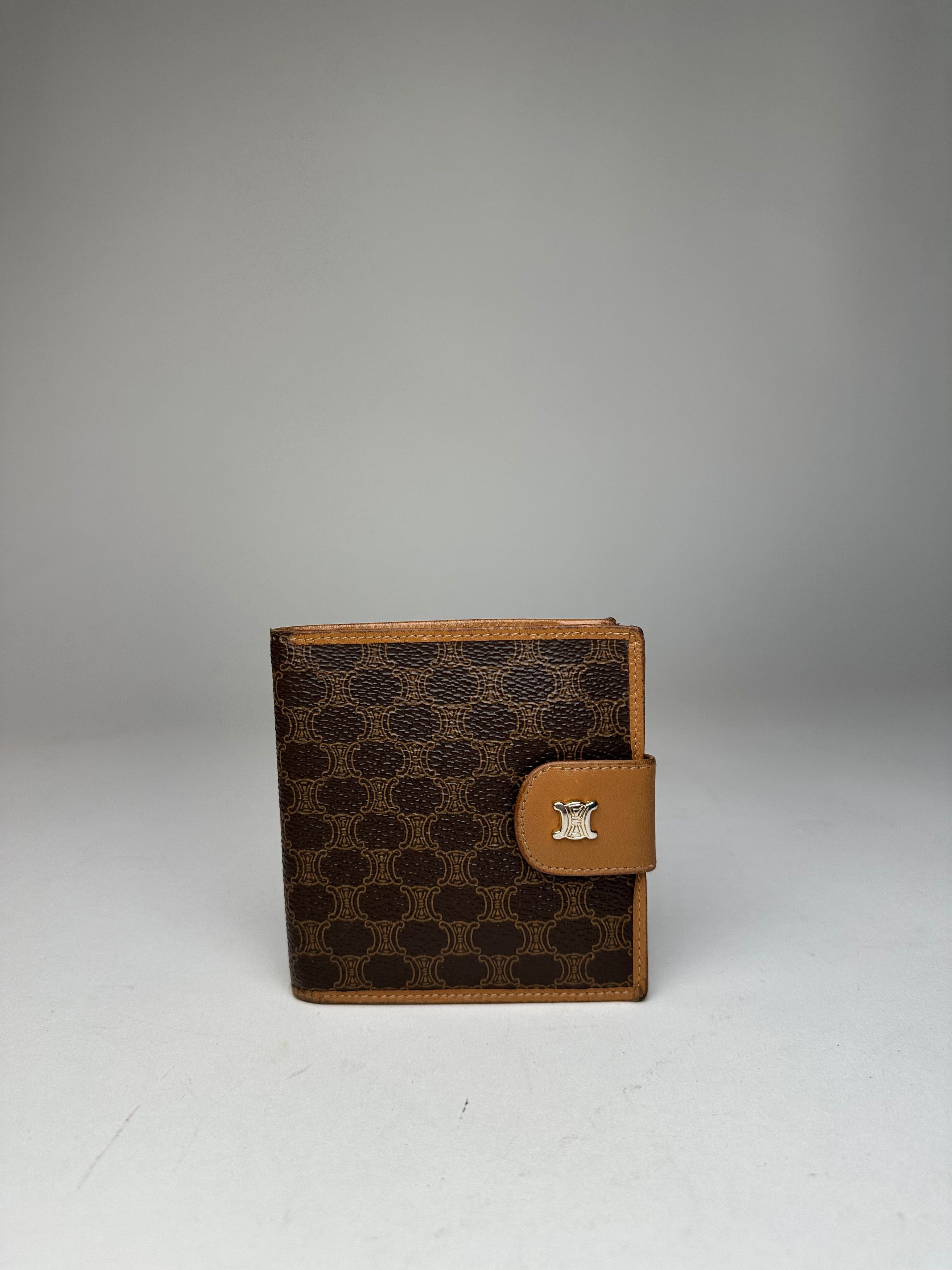 Celine Vintage Paris Triomphe Monogram Leather Wallet Brown Size ONE SIZE - 1 Thumbnail