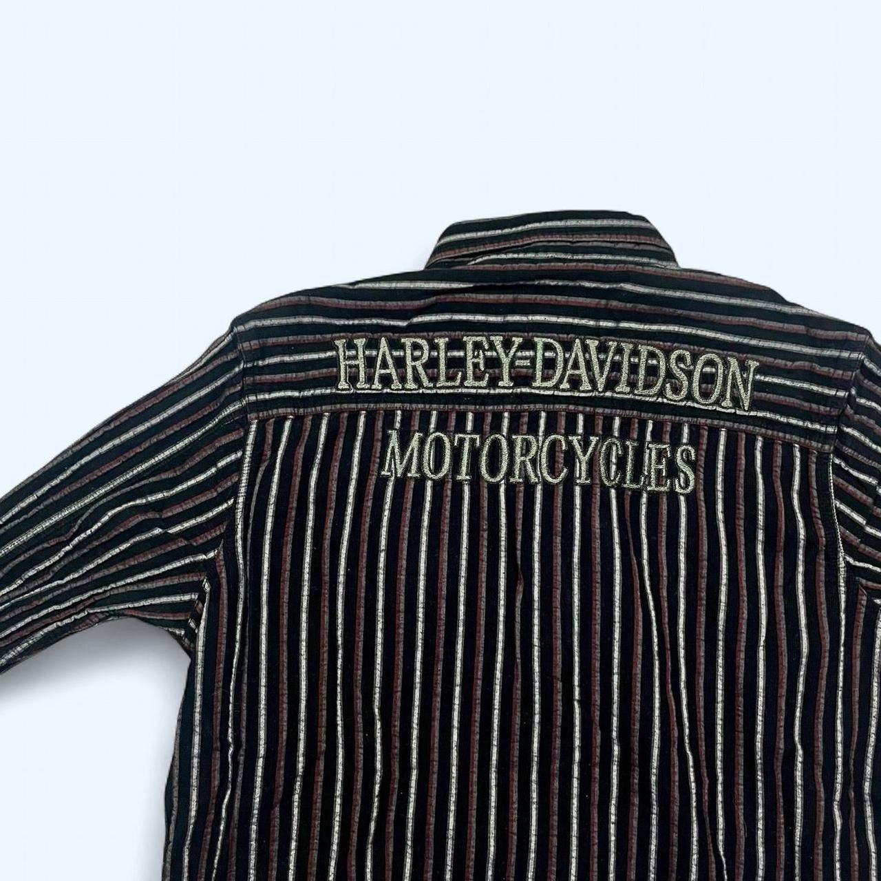 Harley Davidson × Vintage Vintage Y2K Harley Davidson Striped Button Shirt Size US L / EU 52-54 / 3 - 6 Thumbnail