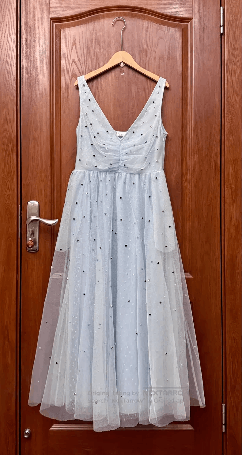 Valentino Valentino Light blue polka dot lace mesh skirt Size M / US 6-8 / IT 42-44 - 1 Thumbnail