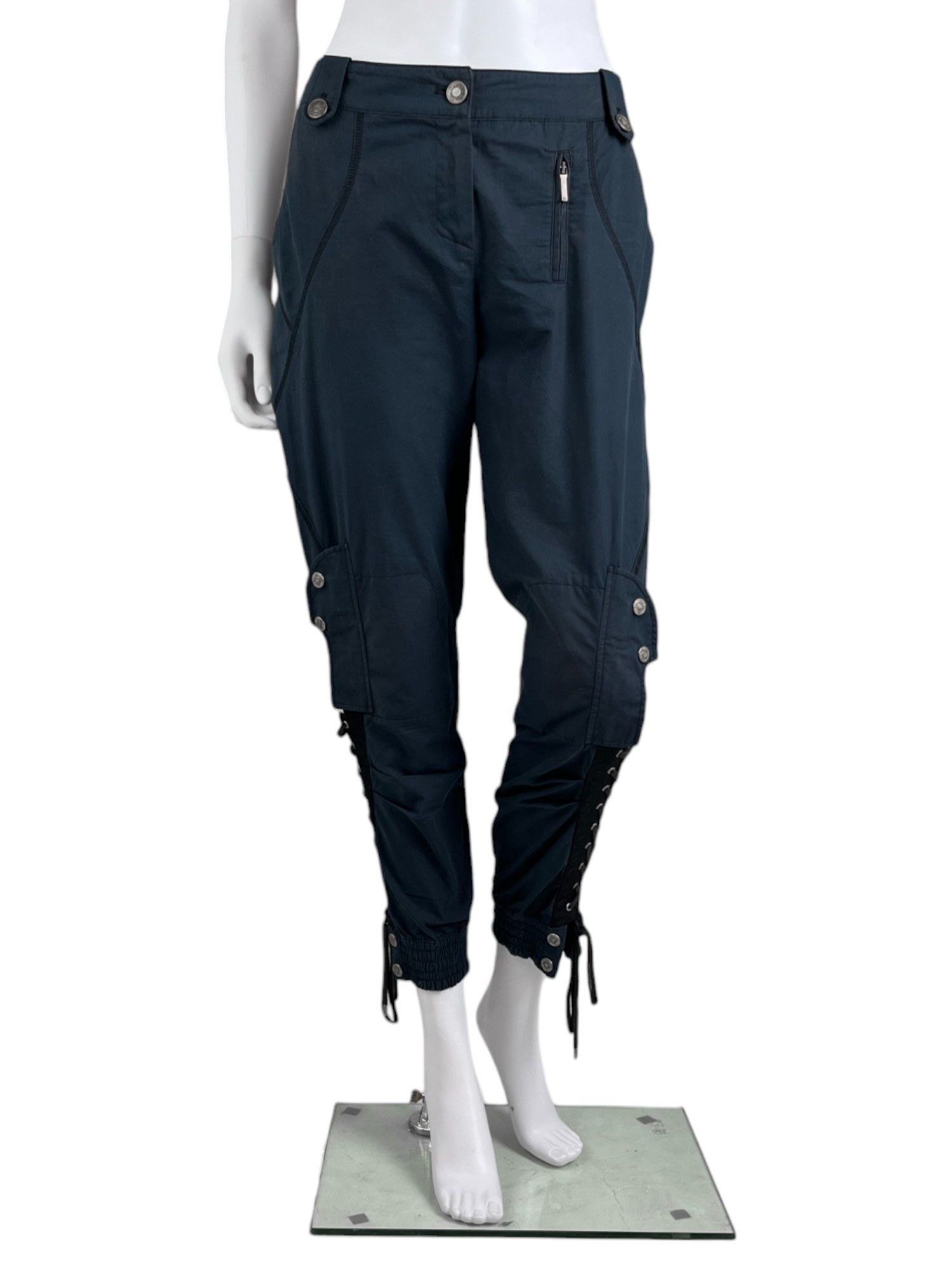 Dior by John Galliano S/S 2004 Bondage Blue Star Pants Size 28" / US 6 / IT 42 - 1 Thumbnail