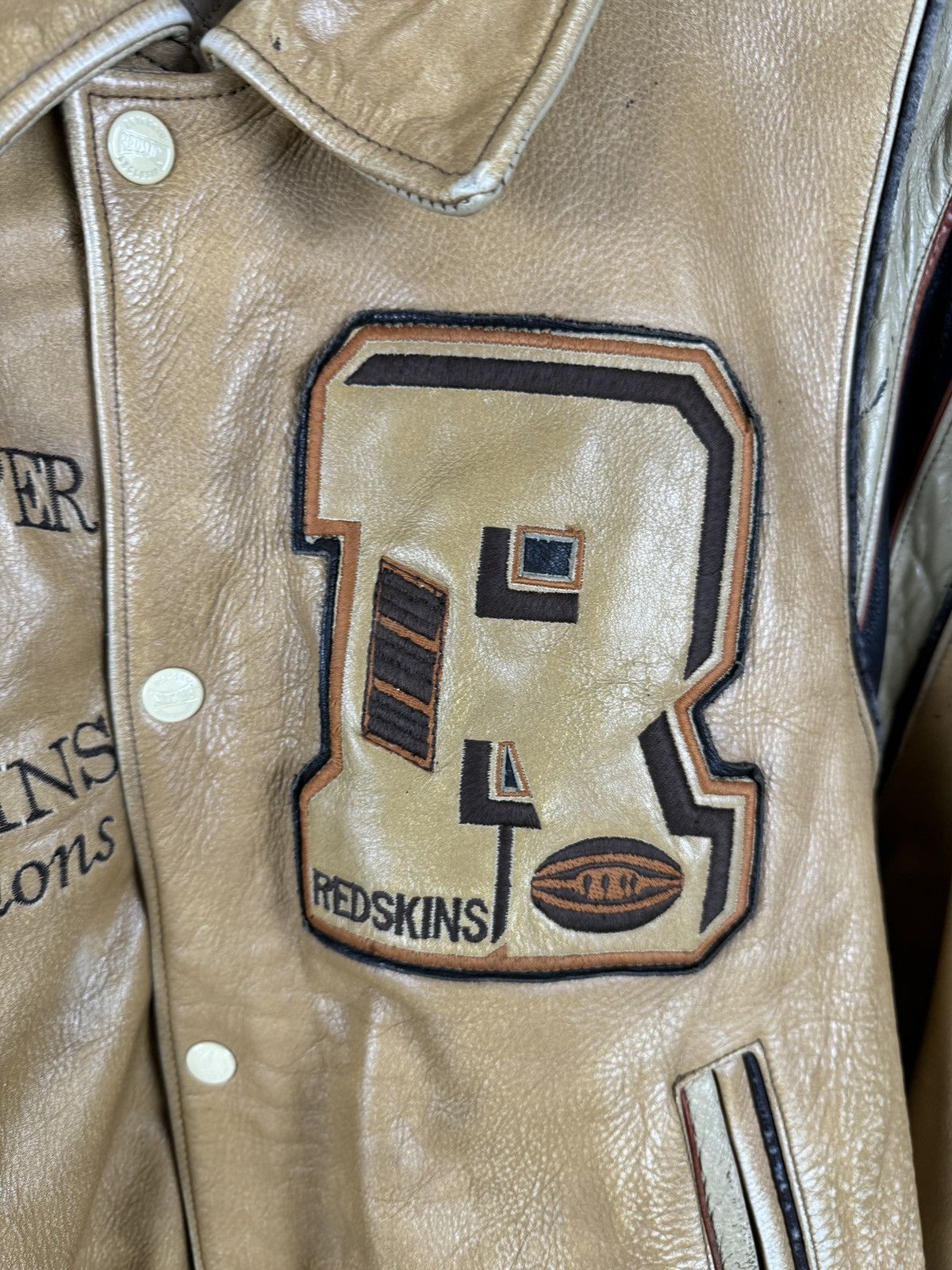 REDSKINS VINTAGE LEATHER JACKET YANKEE CLIPPER LEAGUE 1972