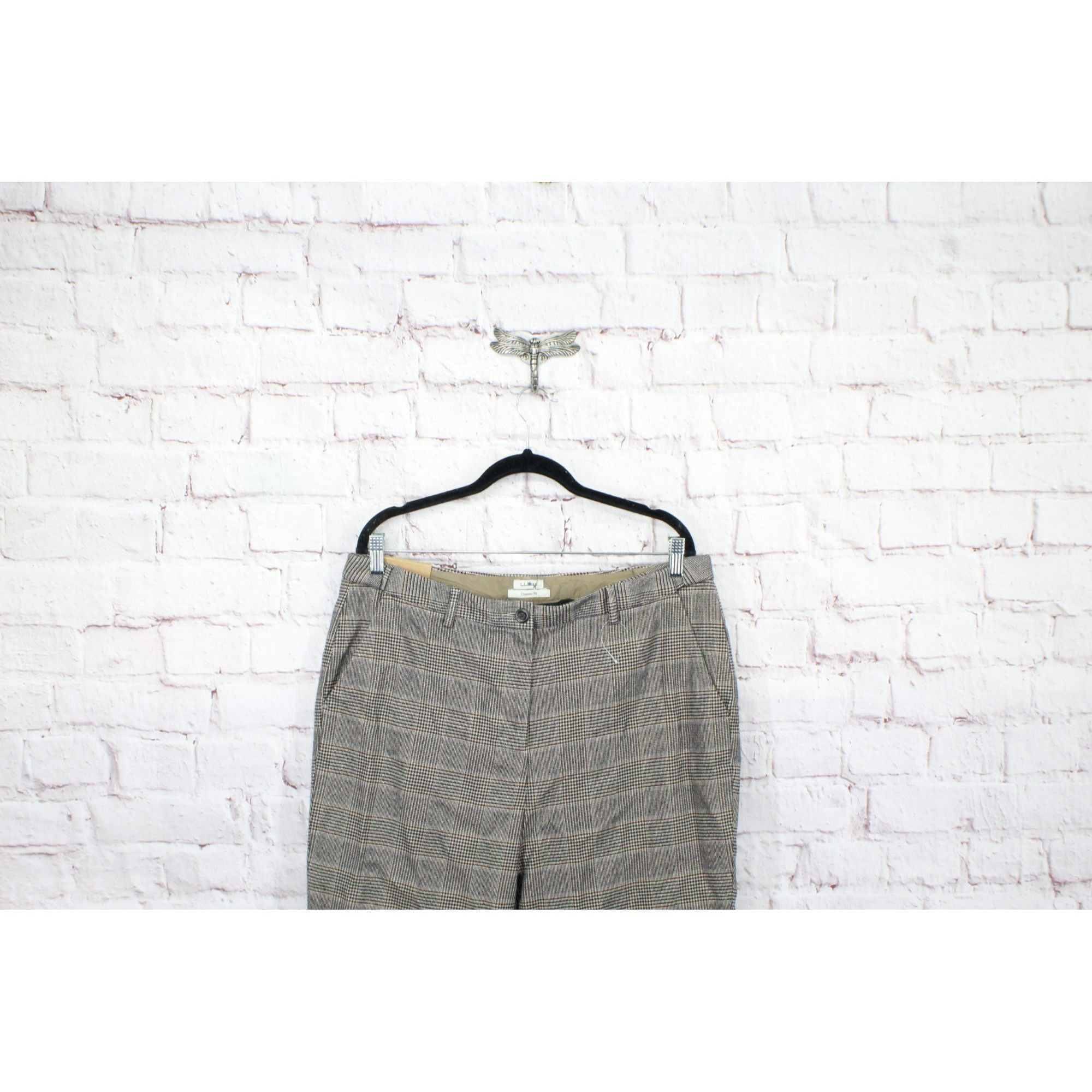 L.L. Bean LL Bean Womens Plaid Classic Fit Lined Dress Pants Size 38" / US 16 / IT 52 - 2 Thumbnail