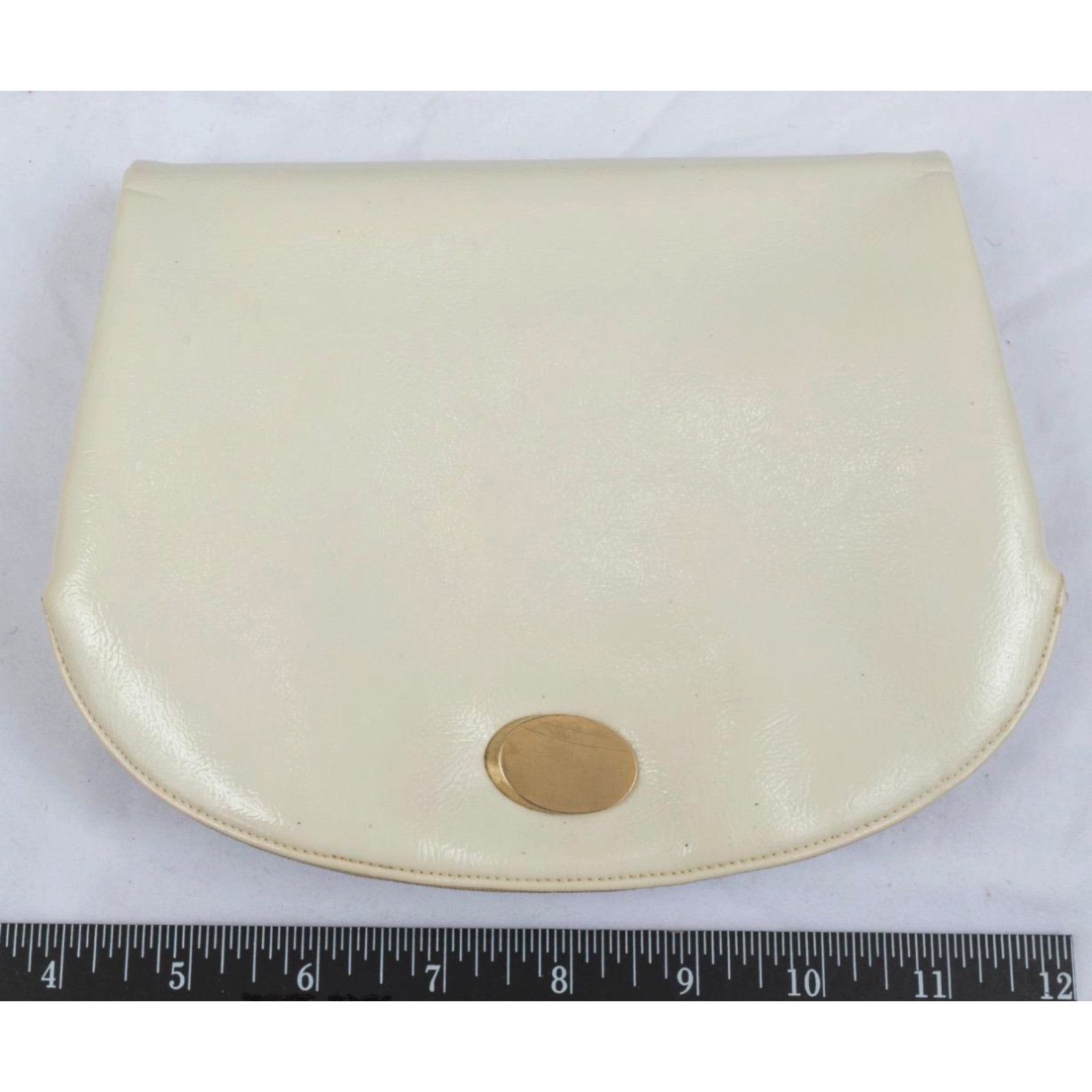 image of Vintage White Vinyl Clutch Handbag Clasp Elaine Shop Hollywood Beach Hotel (G25), Women's