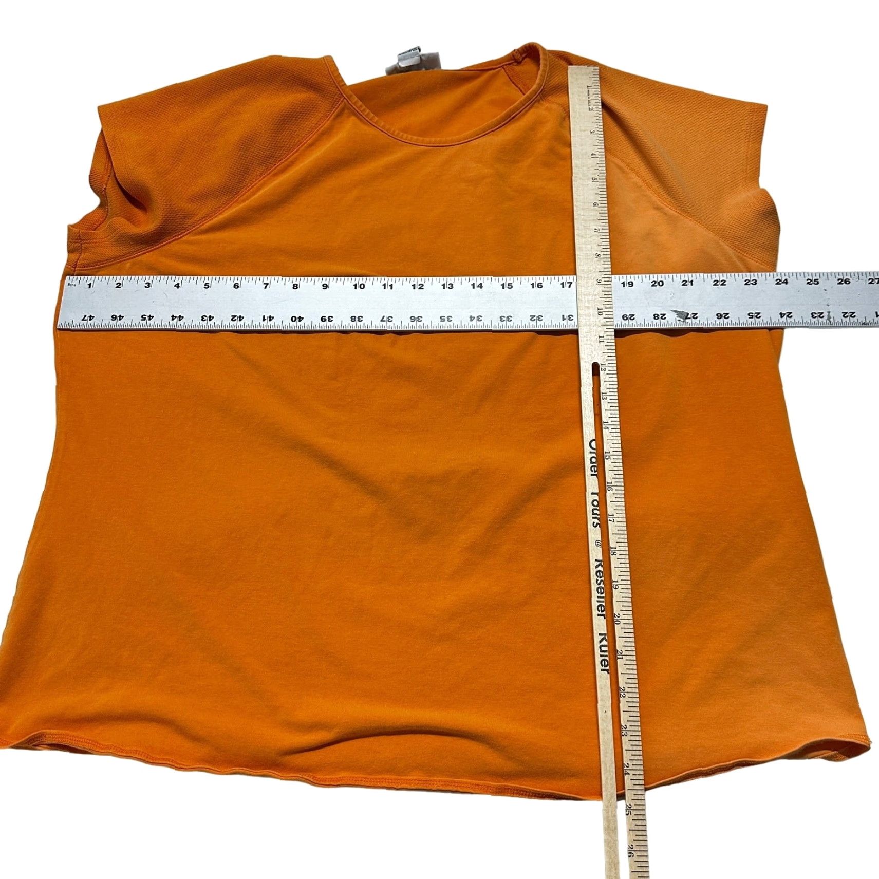 Vintage Style&co. Shirt Plus 3X Orange Short Sleeve Cotton Blend Minimalist Casual Gym Women Size XXL / US 16-18 / IT 52-54 - 4 Thumbnail