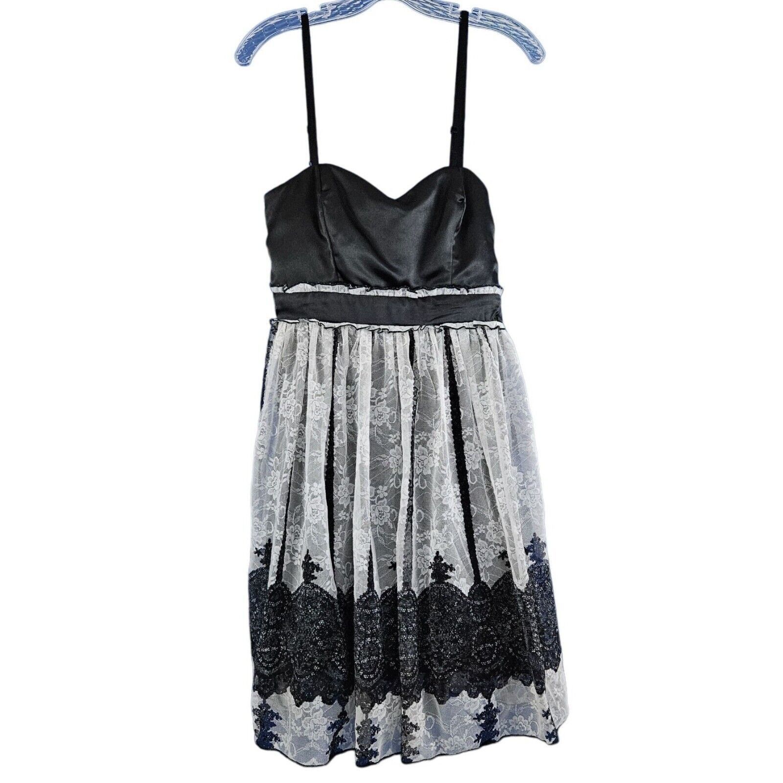 Other EUC Studio Y Sweetheart Babydoll Dress Sz. M Black White Size M / US 6-8 / IT 42-44 - 1 Thumbnail