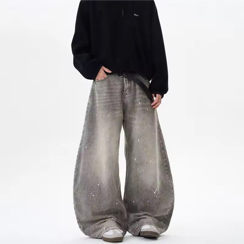 Jean Wide Leg Baggy Jeans with Paint Splatter Detail Size US 34 / EU 50 - 3 Thumbnail