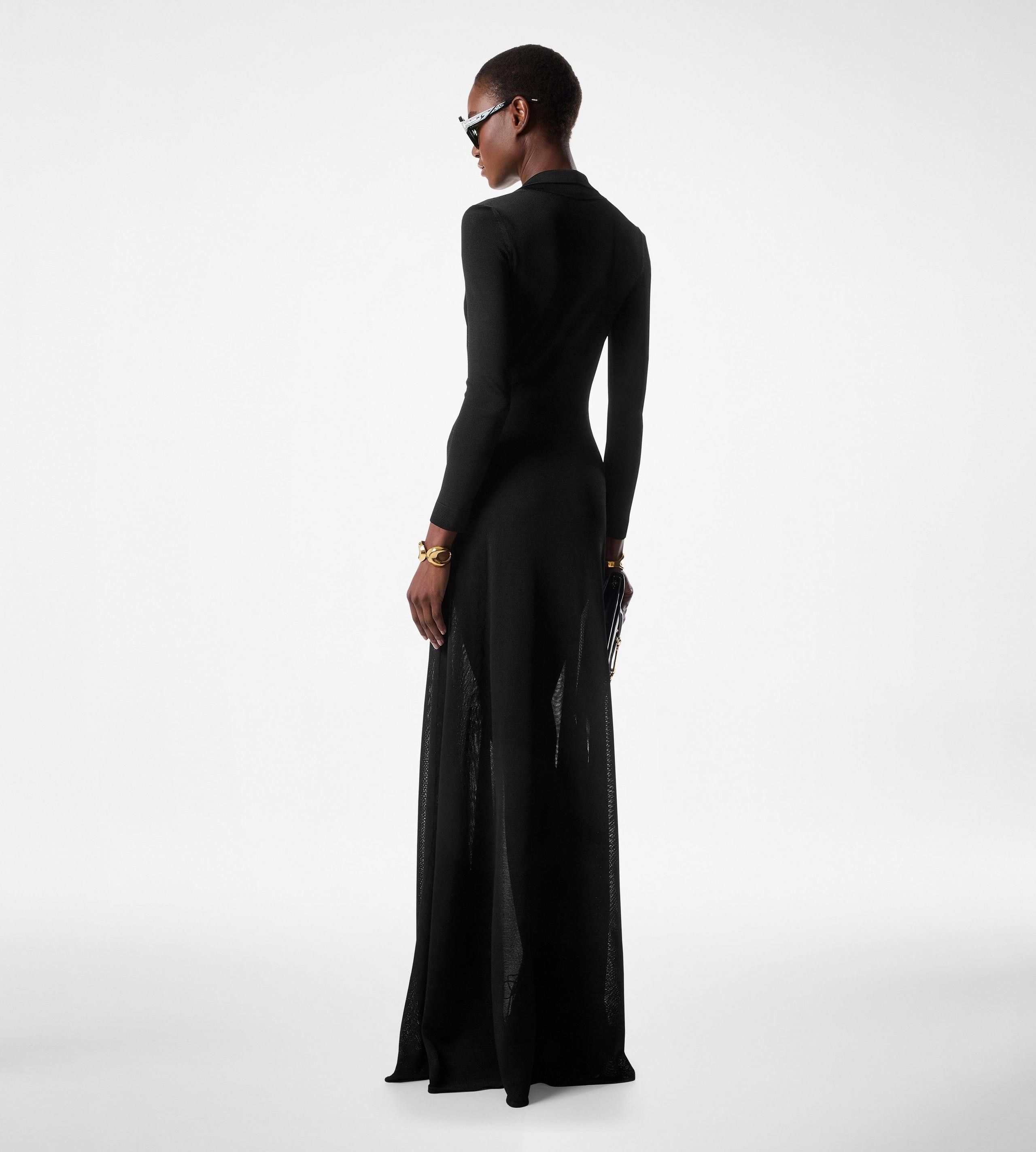 Tom Ford o1w1db10525 ACK508 Polo Maxi Dress in Black Size S / US 4 / IT 40 - 3 Thumbnail