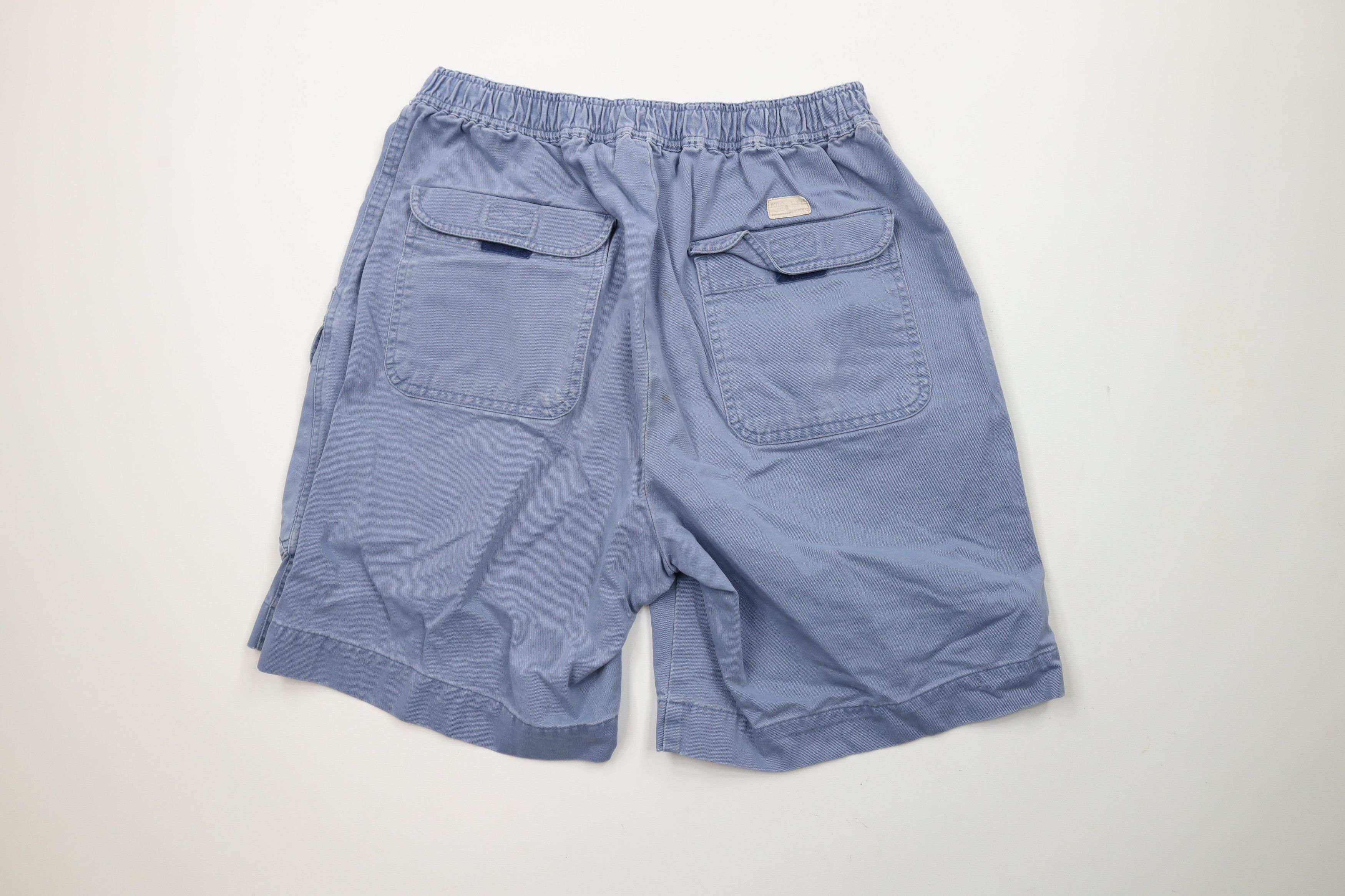 Ralph Lauren × Vintage Vintage 90s Ralph Lauren Out Above Knee Cargo Shorts Blue Size US 33 - 9 Thumbnail