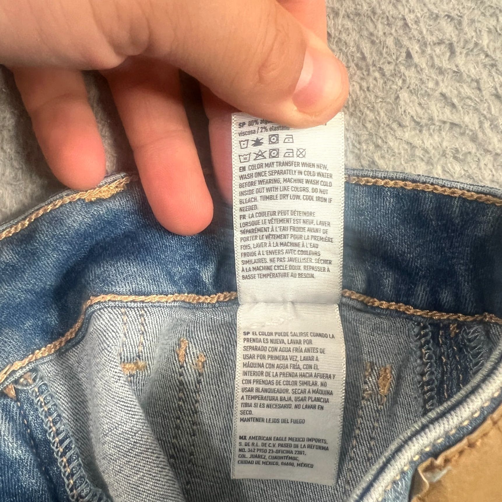 Vintage American Eagle Jean Skirt Womens 0 Blue High Rise Mini Casual Stretch Denim Size 25" / US 0 / IT 36 - 7 Thumbnail