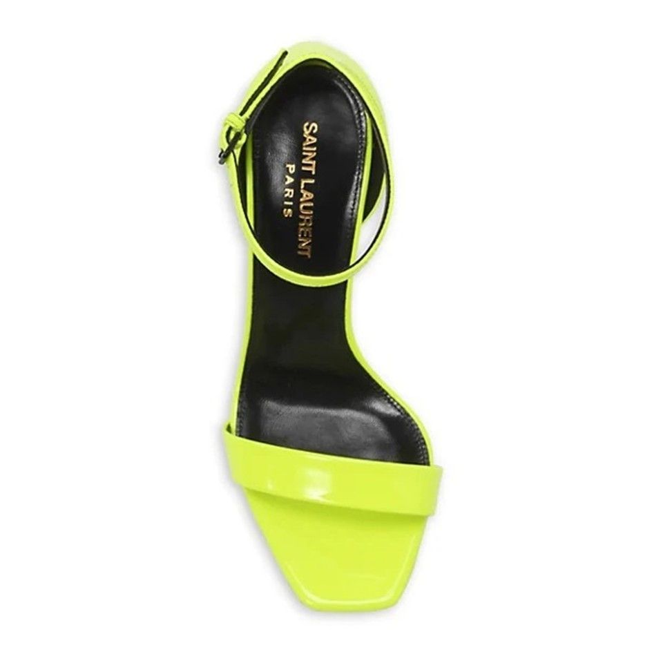Saint Laurent Paris Amber Ankle-Strap Sandals in Neon Leather US 10 / EU 40 NEW Size US 10 / IT 40 - 2 Thumbnail
