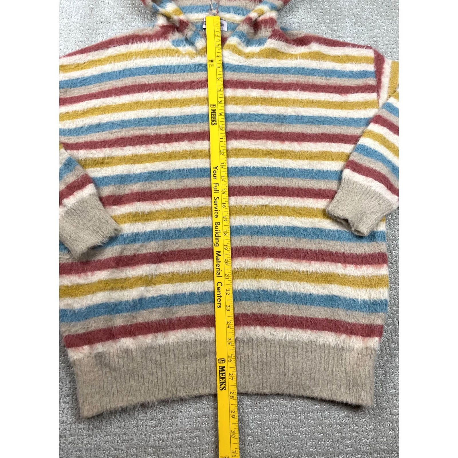 Anthropologie Anthropologie Hoodie Womens Large Multicolor Striped Pullover Cozy Winter Fall Spring Size L / US 10 / IT 46 - 2 Thumbnail