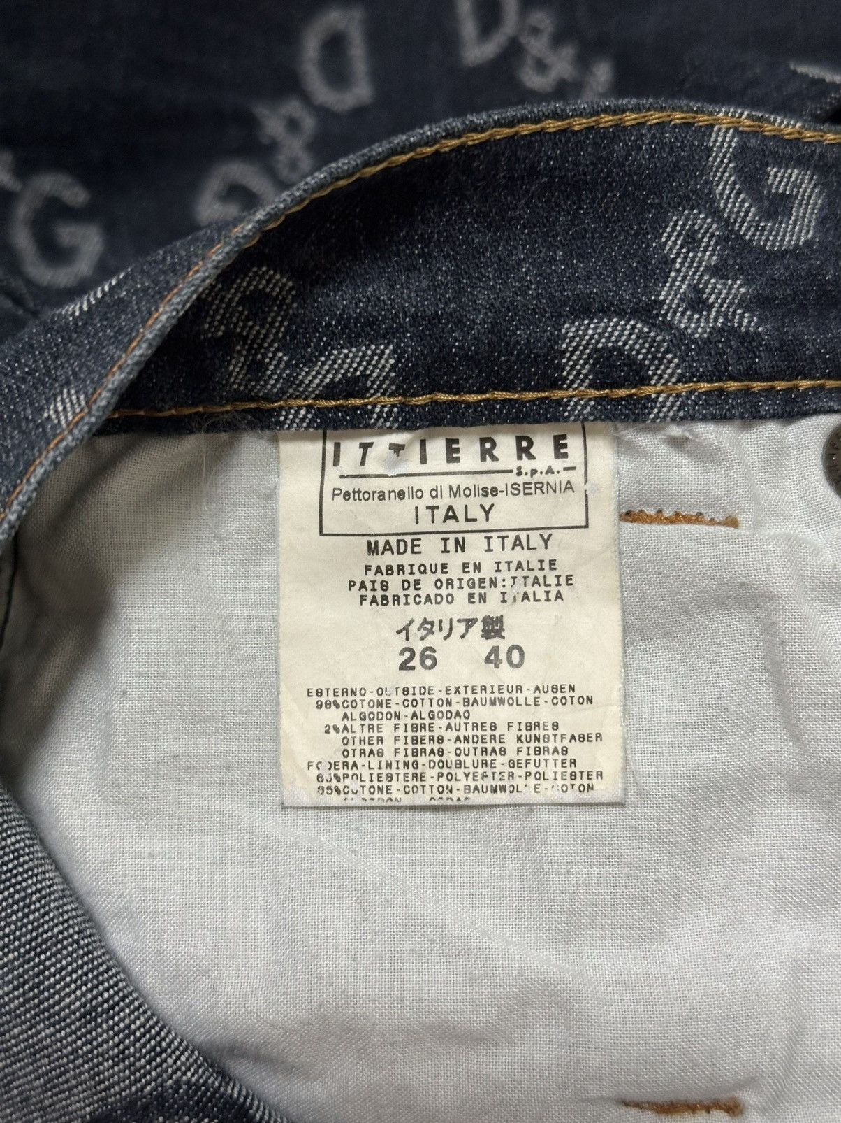 Dolce & Gabbana D&G Fall Winter 2002 Logo Skinny Stretch Denim Jeans Size 28" / US 6 / IT 42 - 8 Thumbnail