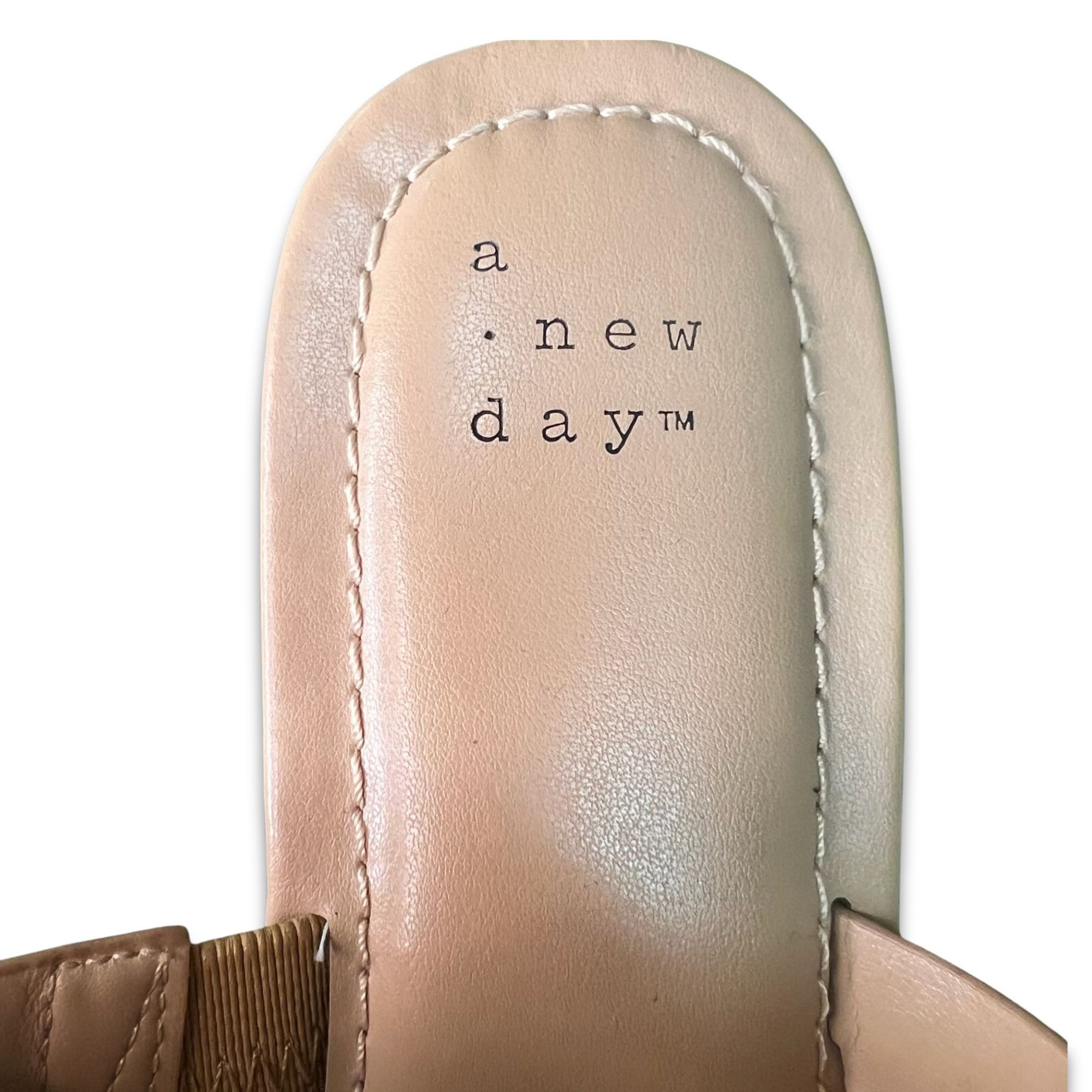 Other A New Day Womens Embellished Two-Band Sandals Size 7.5 Bei Size US 7.5 / IT 37.5 - 5 Thumbnail