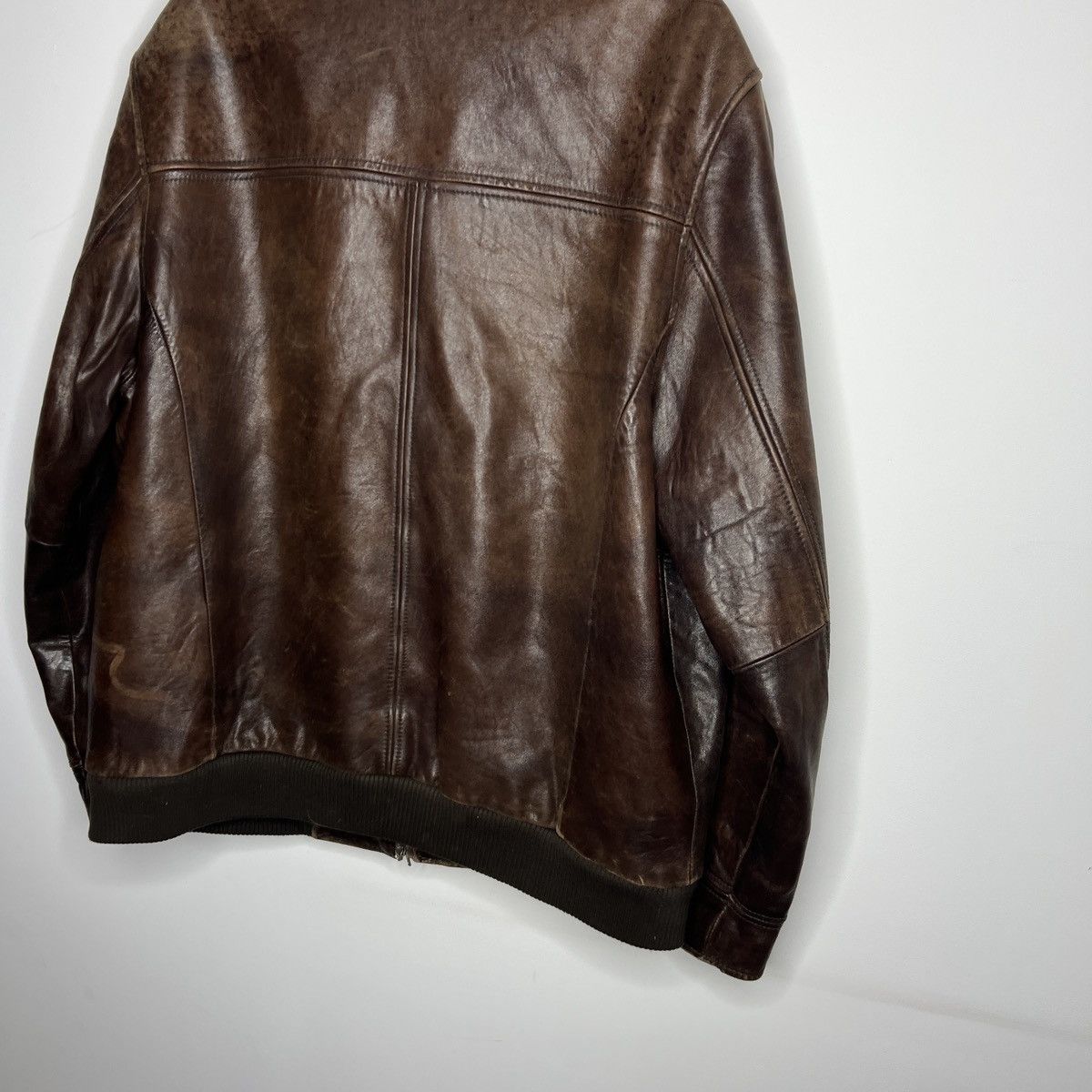 Leather Vintage Brown Leather Motor Biker Jacket Trucker Genuine Size US L / EU 52-54 / 3 - 8 Thumbnail