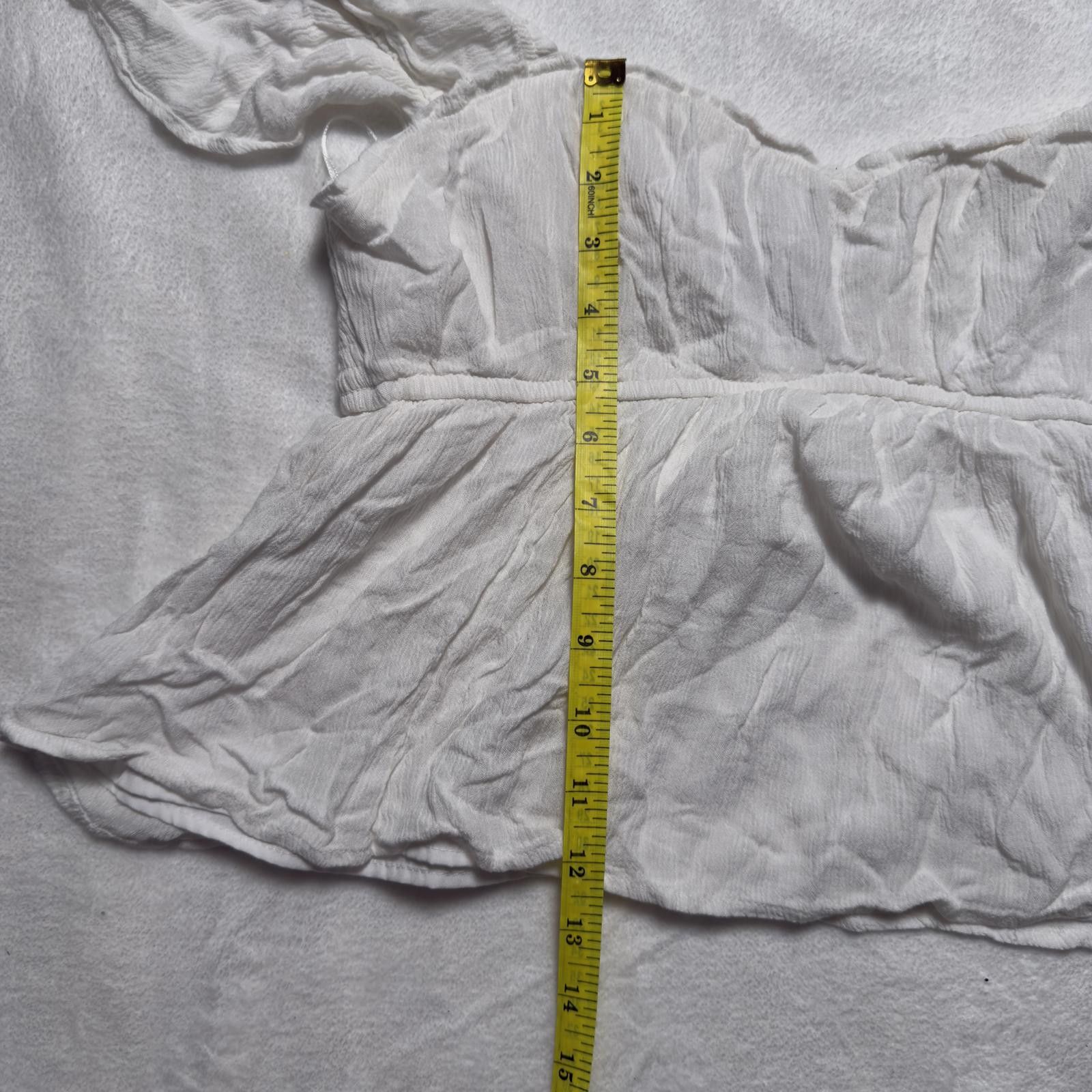 Other Hollister White Babydoll Peasant Top Size M / US 6-8 / IT 42-44 - 5 Thumbnail
