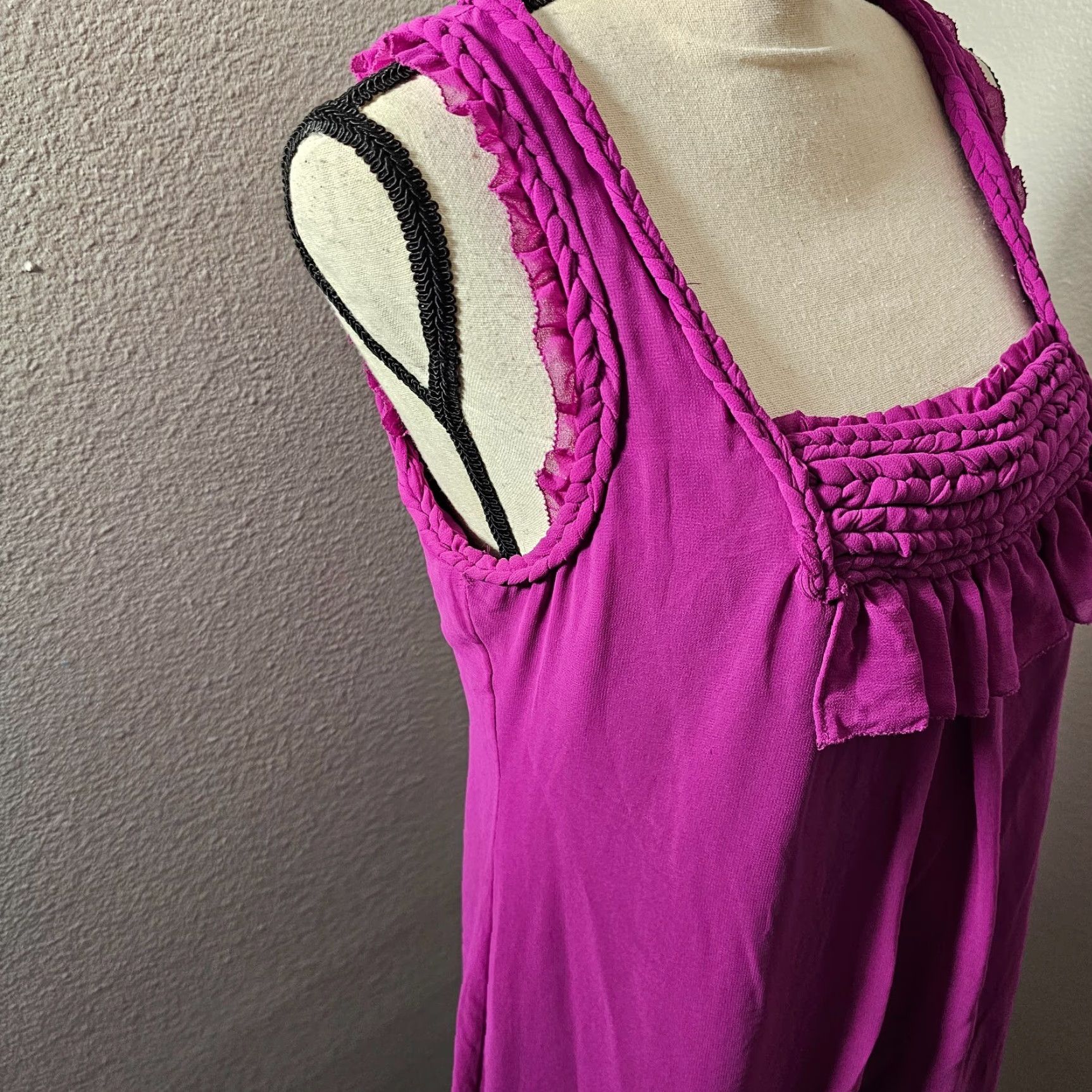 Vintage Esley Women Purple Sleeveless Blouse L Square Neck Trim Accent Casual Shirt Women L Purple Square Neck Blouse Casual Esley Size L / US 10 / IT 46 - 4 Thumbnail
