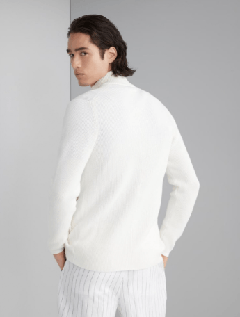 Brunello Cucinelli Cardigan in Open White Size US S / EU 44-46 / 1 - 2 Thumbnail