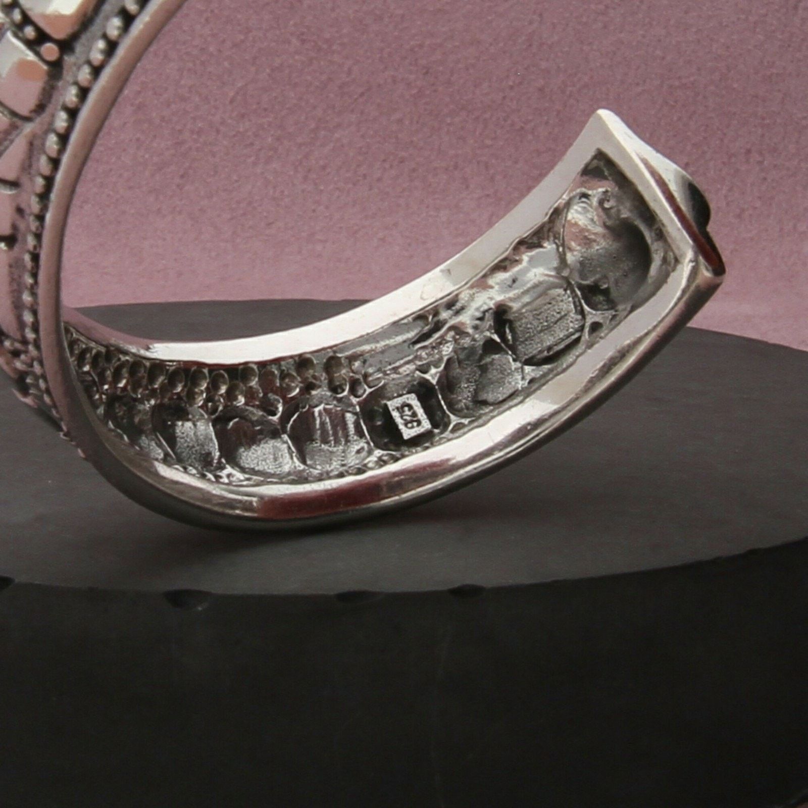 Sterling Silver sterling silver pebbled pattern cuff bracelet size 6.25in Size ONE SIZE - 3 Thumbnail