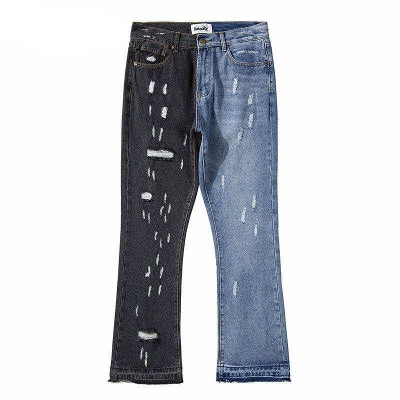 image of Men Colorblocked Flared Jeans (Size 35)