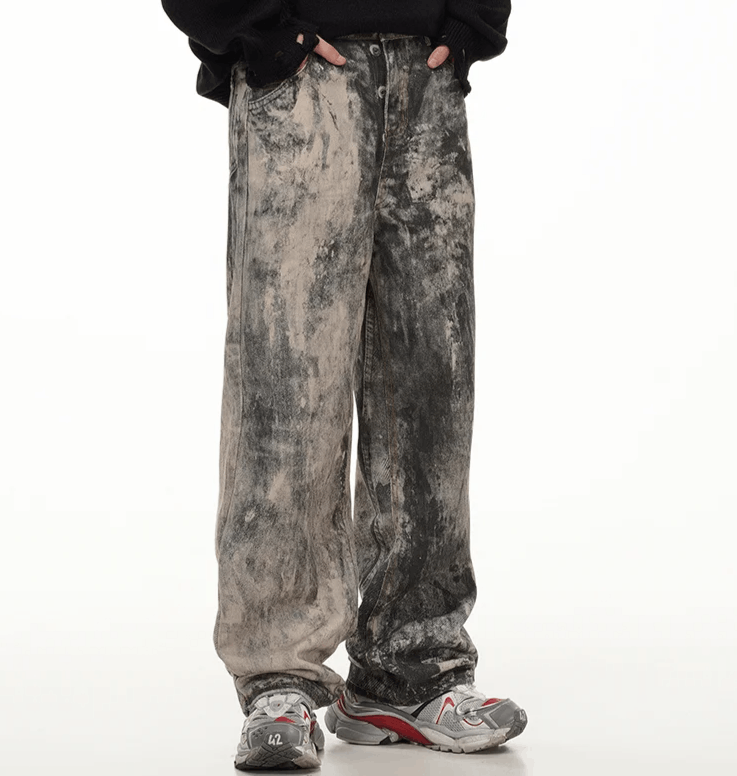 Japanese Brand Streetwear Tie Dye Distressed Jeans Size US 34 / EU 50 - 3 Thumbnail