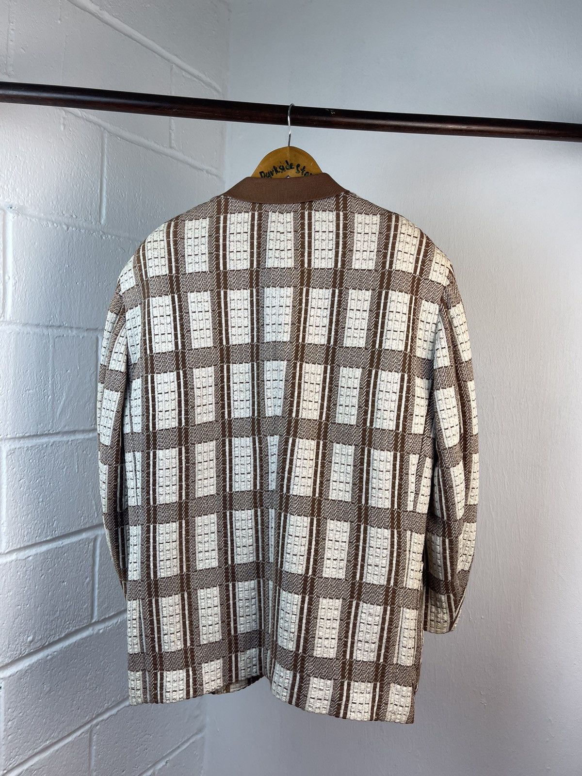 Issey Miyake 80s Issey Miyake Men Plaid Cotton Coat A1 Size US L / EU 52-54 / 3 - 9 Thumbnail