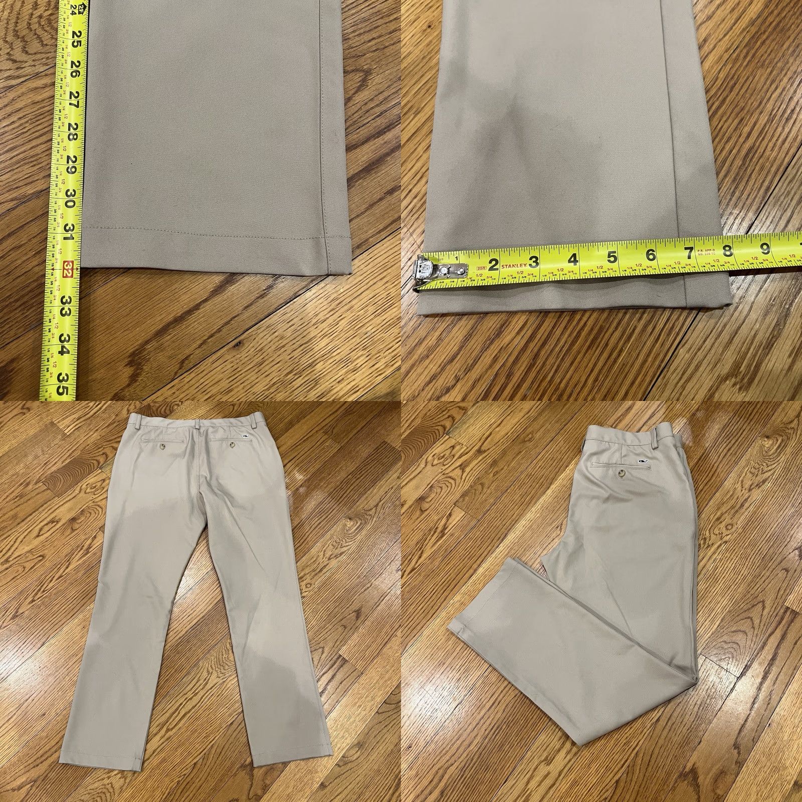 Vineyard Vines Vineyard Vines Beige Performance Athletic Golf Chino Preppy Link Pants Mens 35x32 Size US 35 - 8 Thumbnail